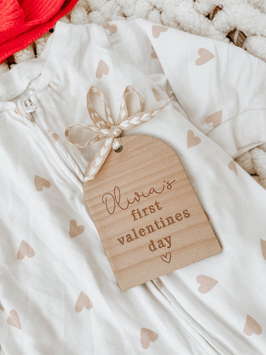 Personalised Engraved Baby's First Valentines Day Name Plaque