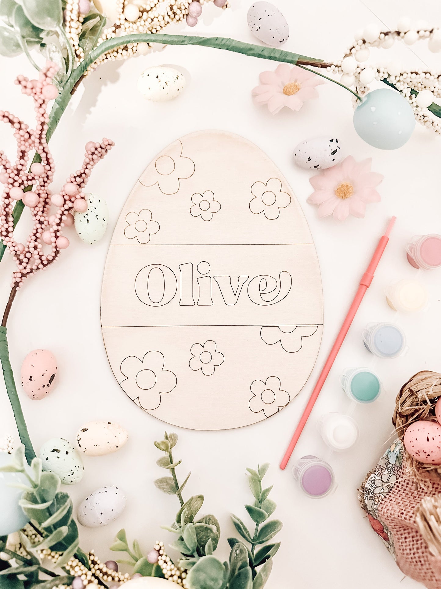 Personalised Wooden Engraved Paint Your Own Easter Egg | Easter gifts | Easter Activity