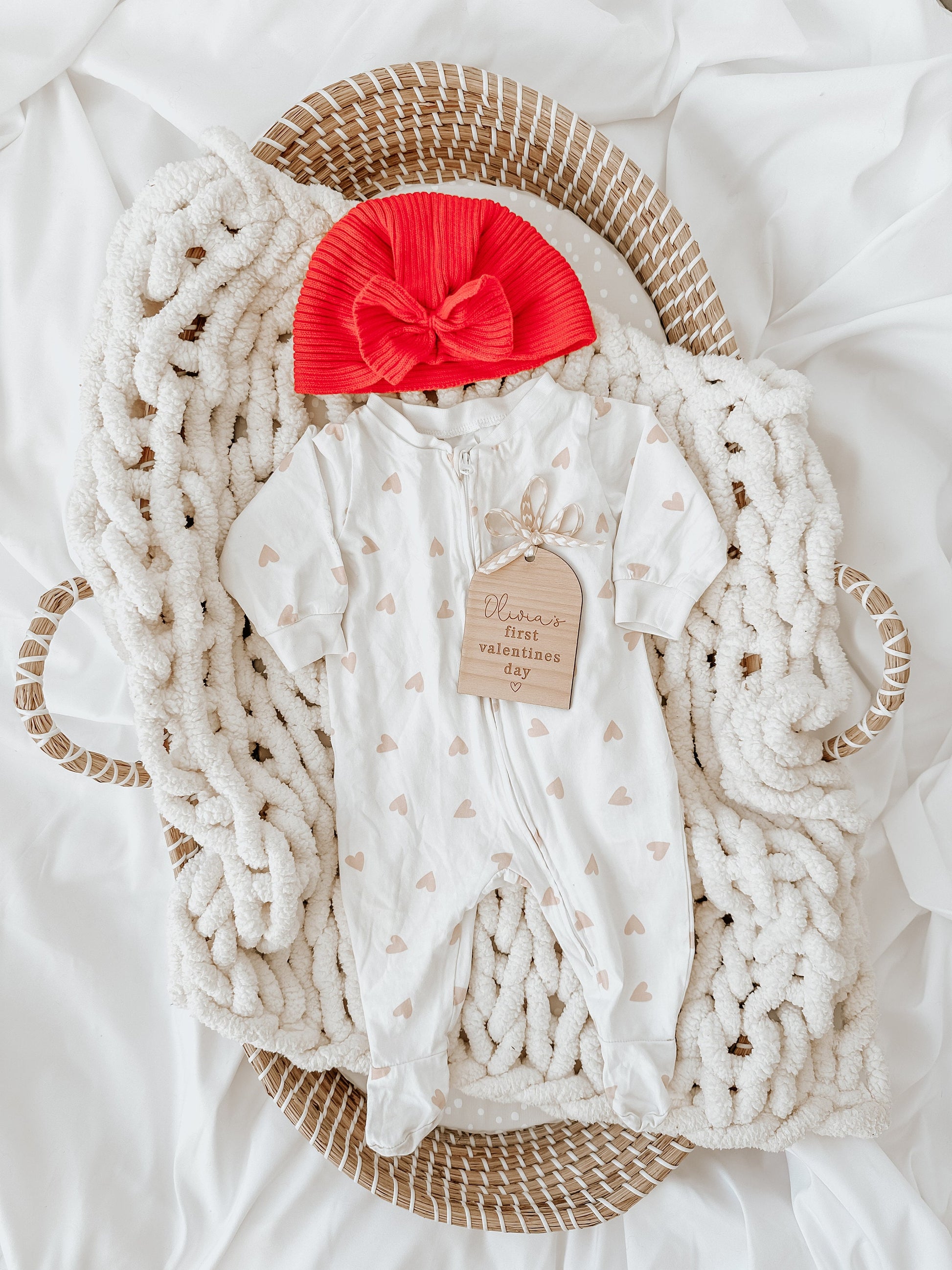 Personalised Engraved Baby's First Valentines Day Name Plaque. Keepsake Valentine Decoration. Wooden Baby Gift. Social Media Photo Prop Disc