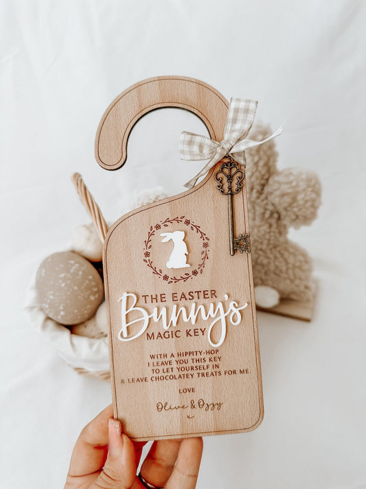 Personalised Easter Bunny Magic Key Door Hanger