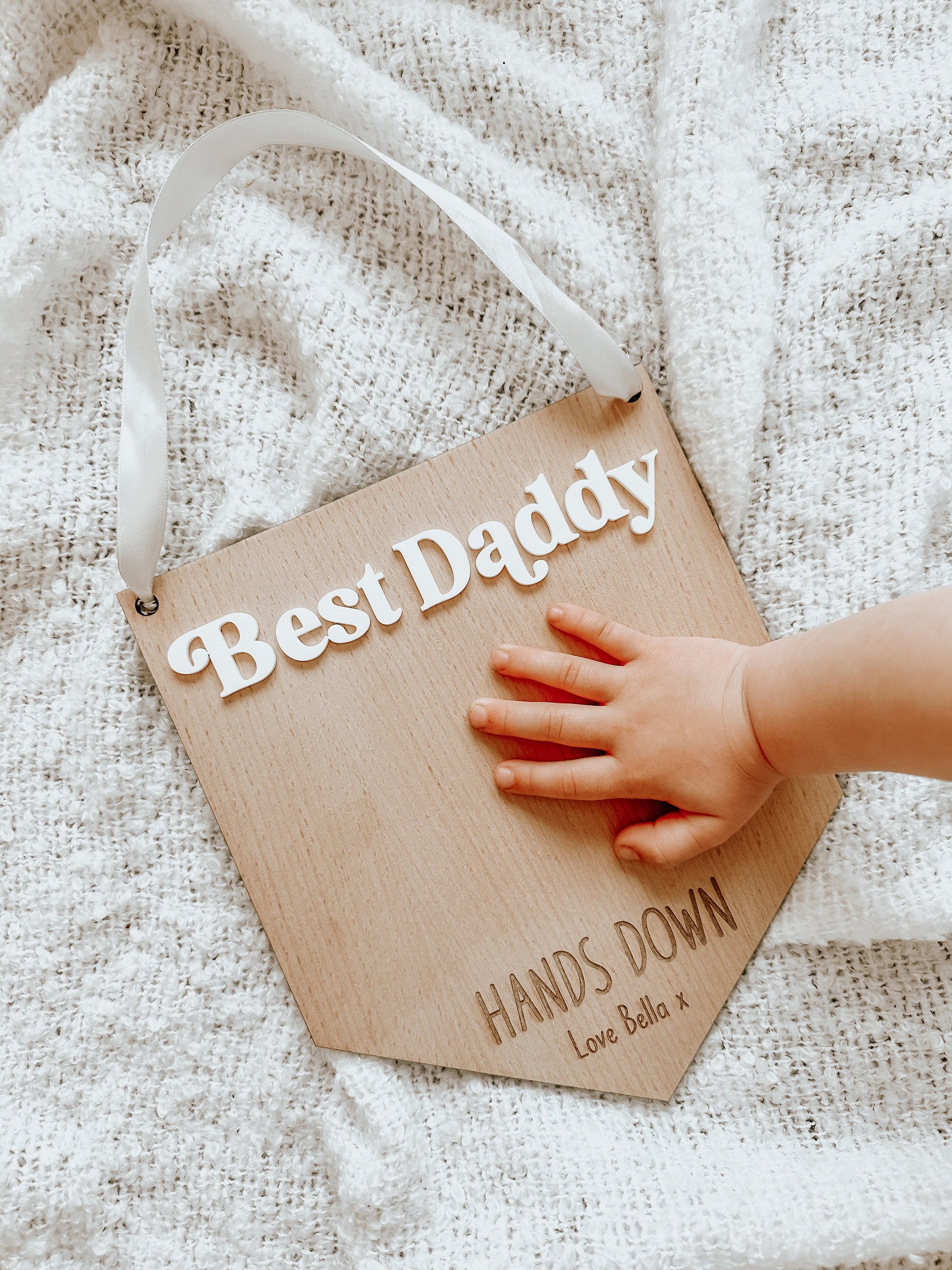 Best Daddy Hands Down Plaque | Baby Handprints | Father’s Day Gift