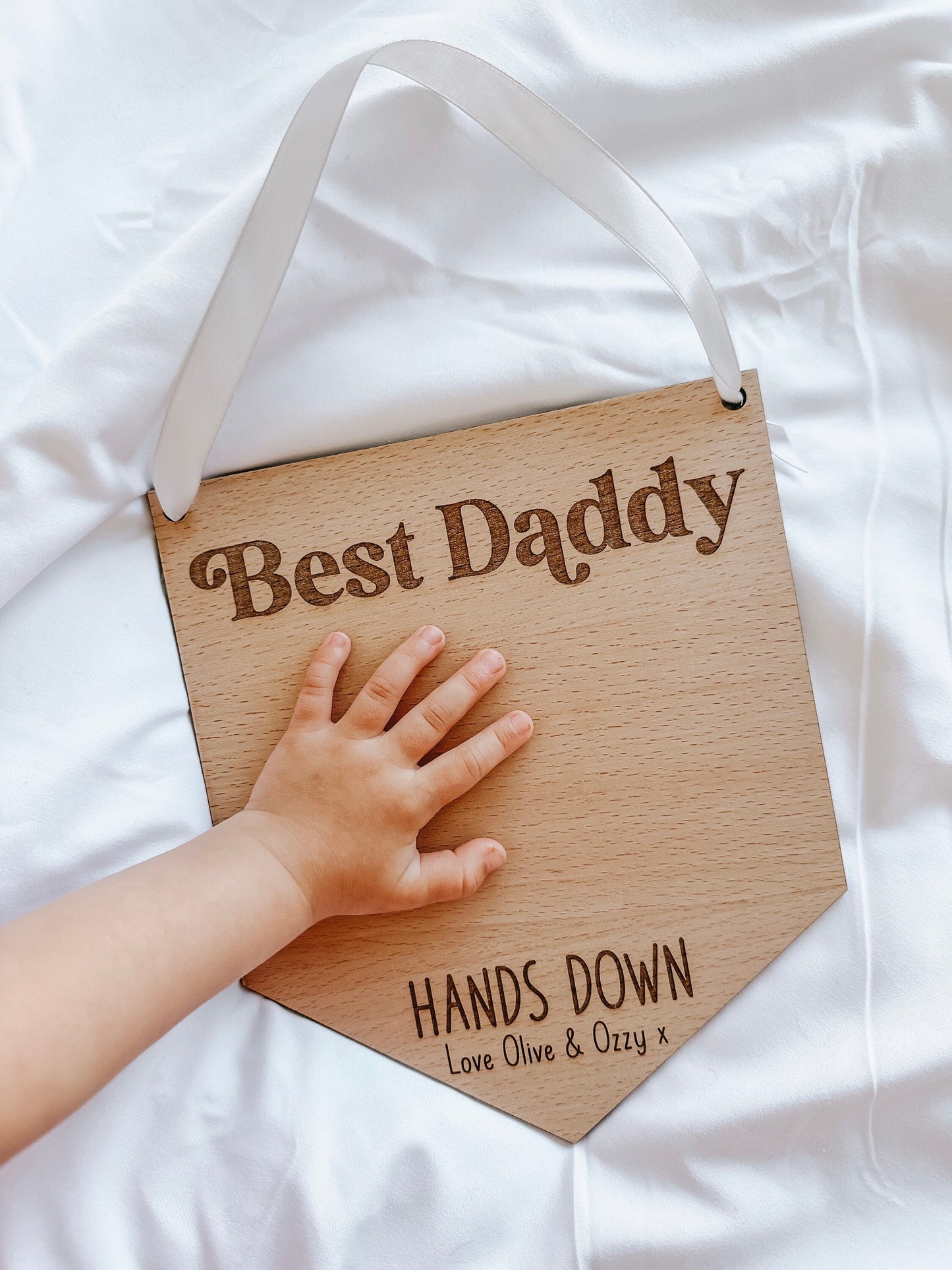 Best Daddy Hands Down Plaque | Baby Handprints | Father’s Day Gift