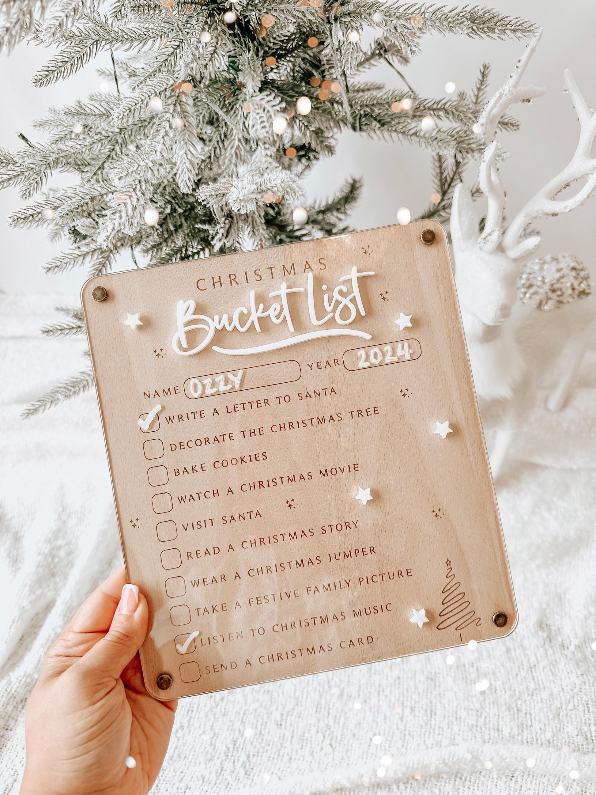 Christmas Bucket List Wipe Board | Dry Eraser Board