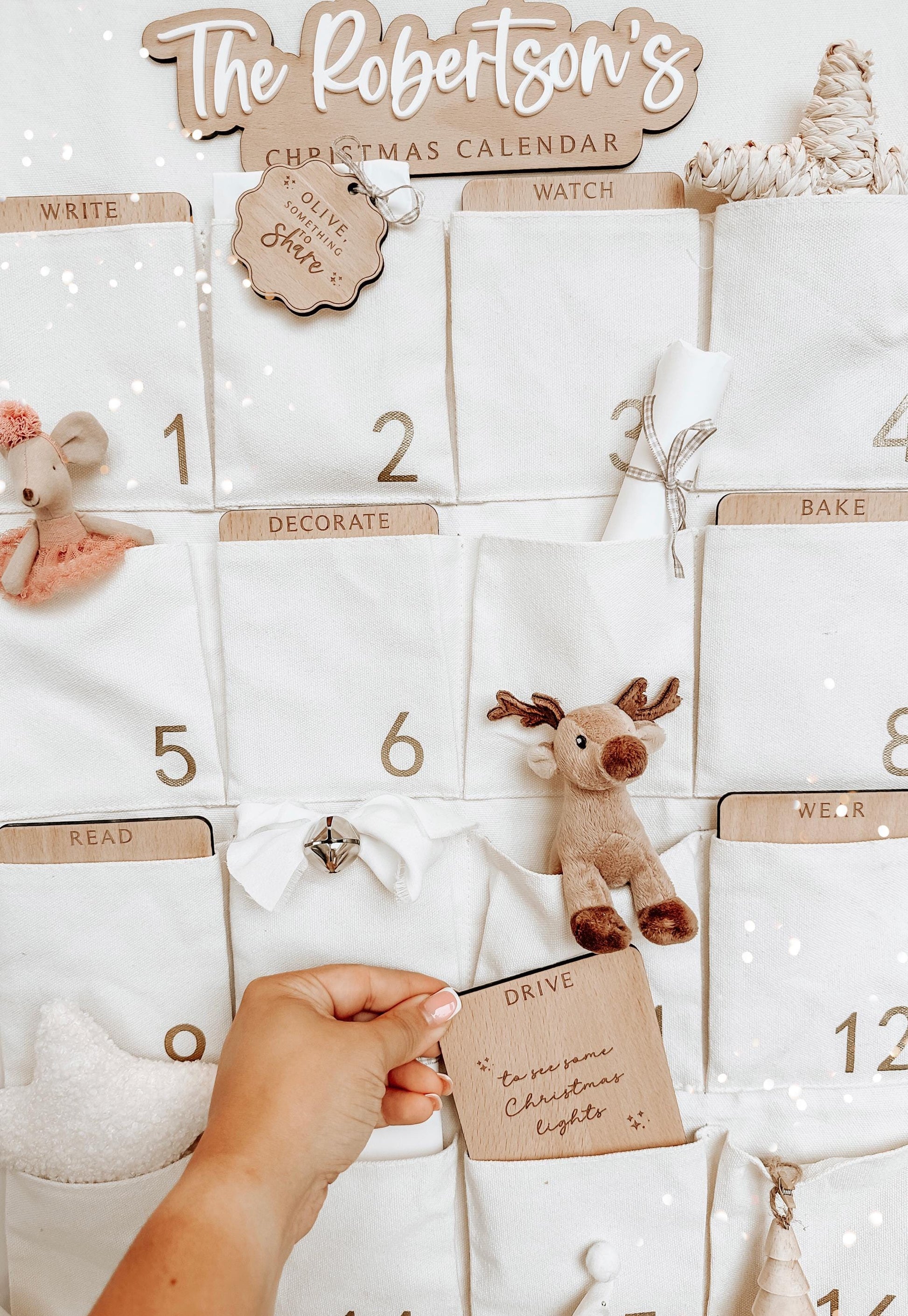 Christmas Advent Calendar Activity Wooden Cards | Christmas Activity Calendar