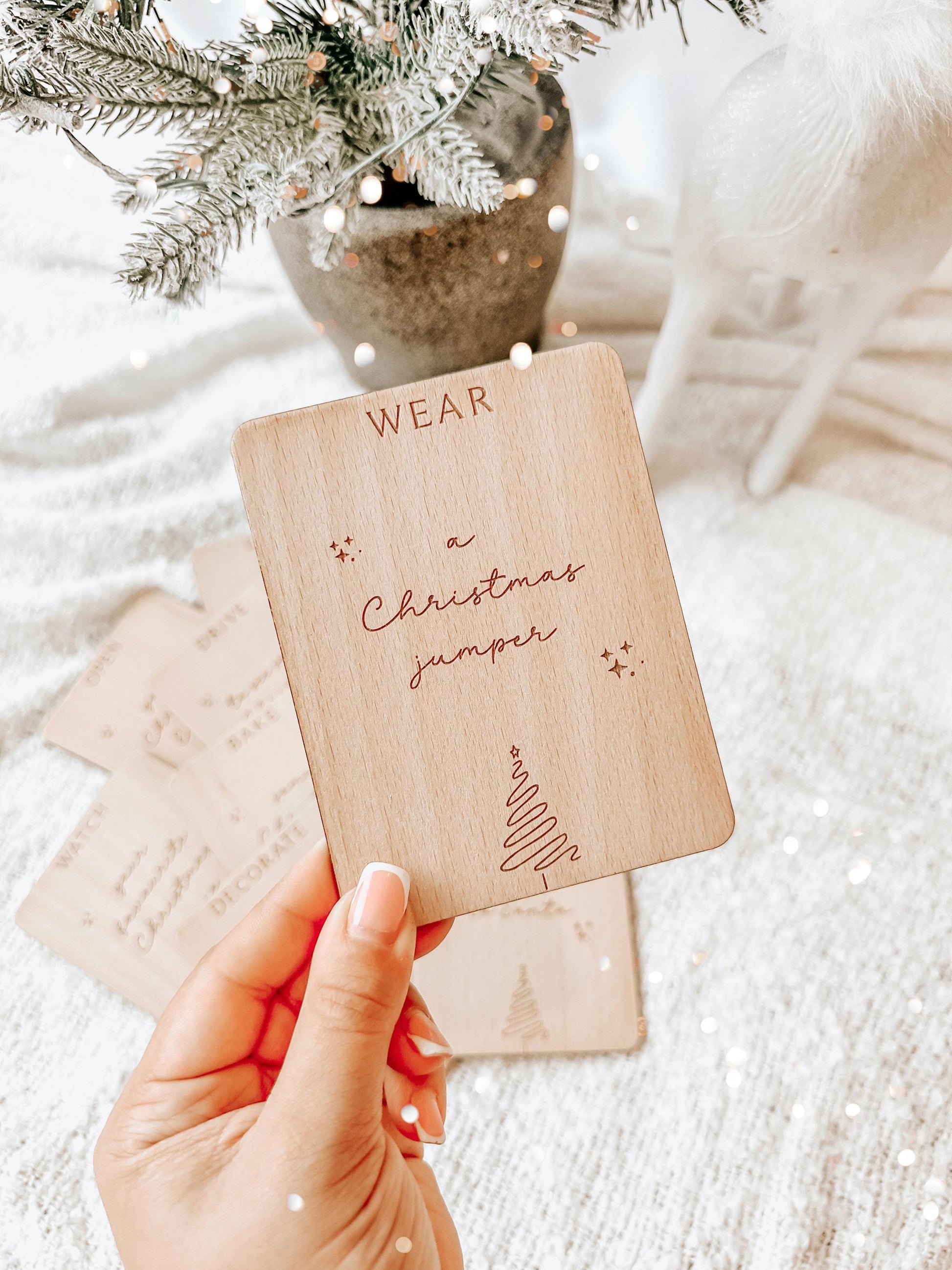 Christmas Advent Calendar Activity Wooden Cards | Christmas Activity Calendar