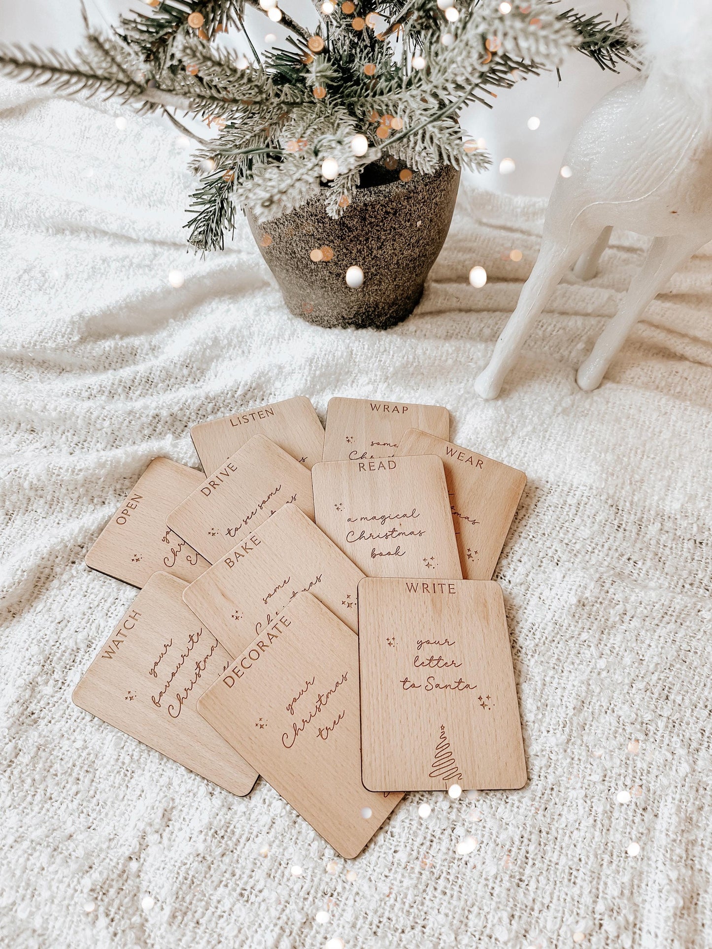 Christmas Advent Calendar Activity Wooden Cards | Christmas Activity Calendar