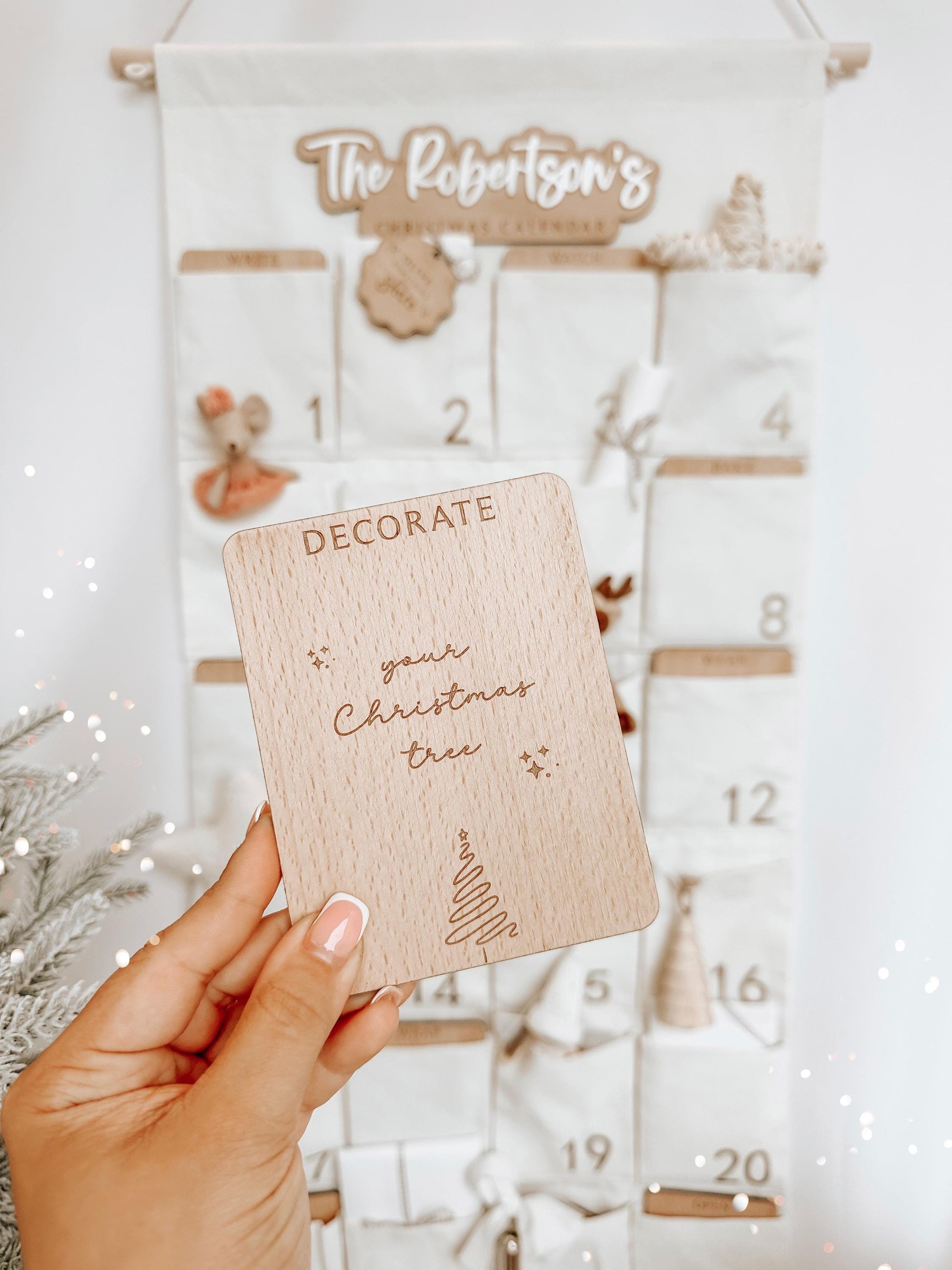 Christmas Advent Calendar Activity Wooden Cards | Christmas Activity Calendar