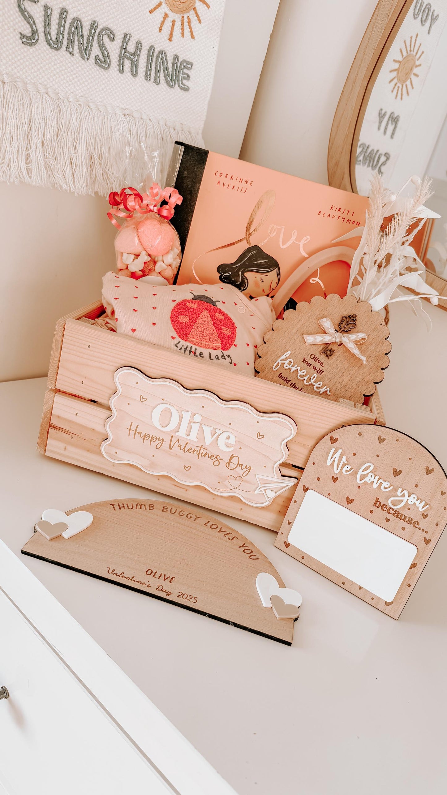 Personalised Valentines Day Crate & Plaque