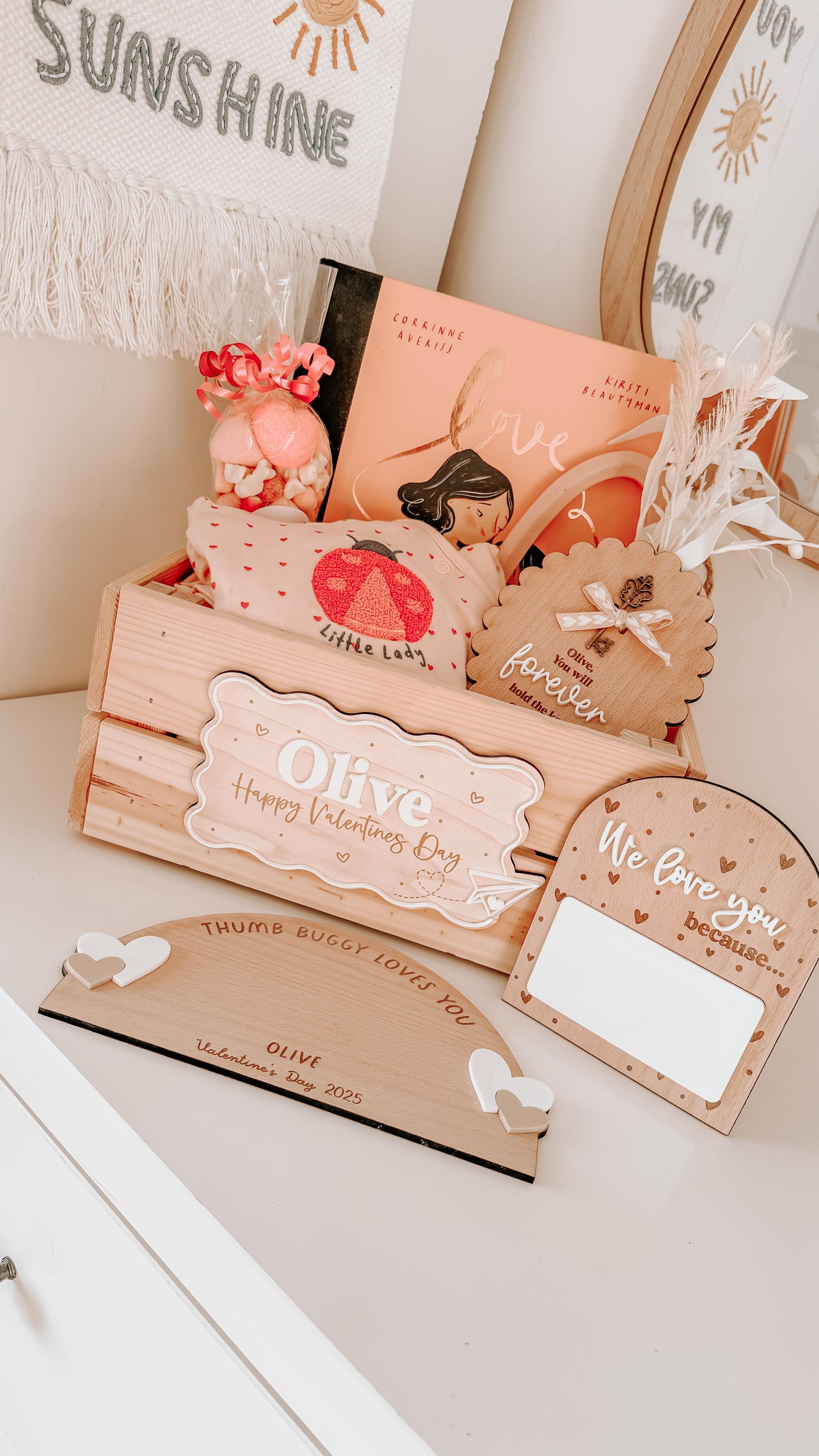 Personalised Valentines Day Crate & Plaque