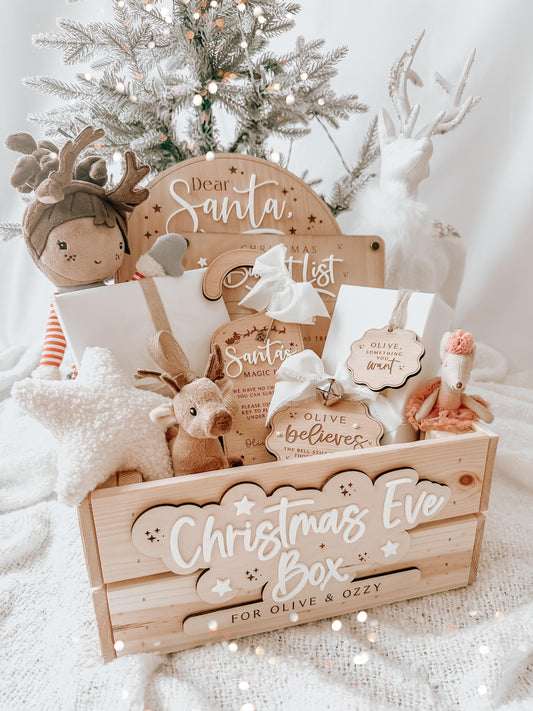 Personalised Christmas Eve Crate & Plaque