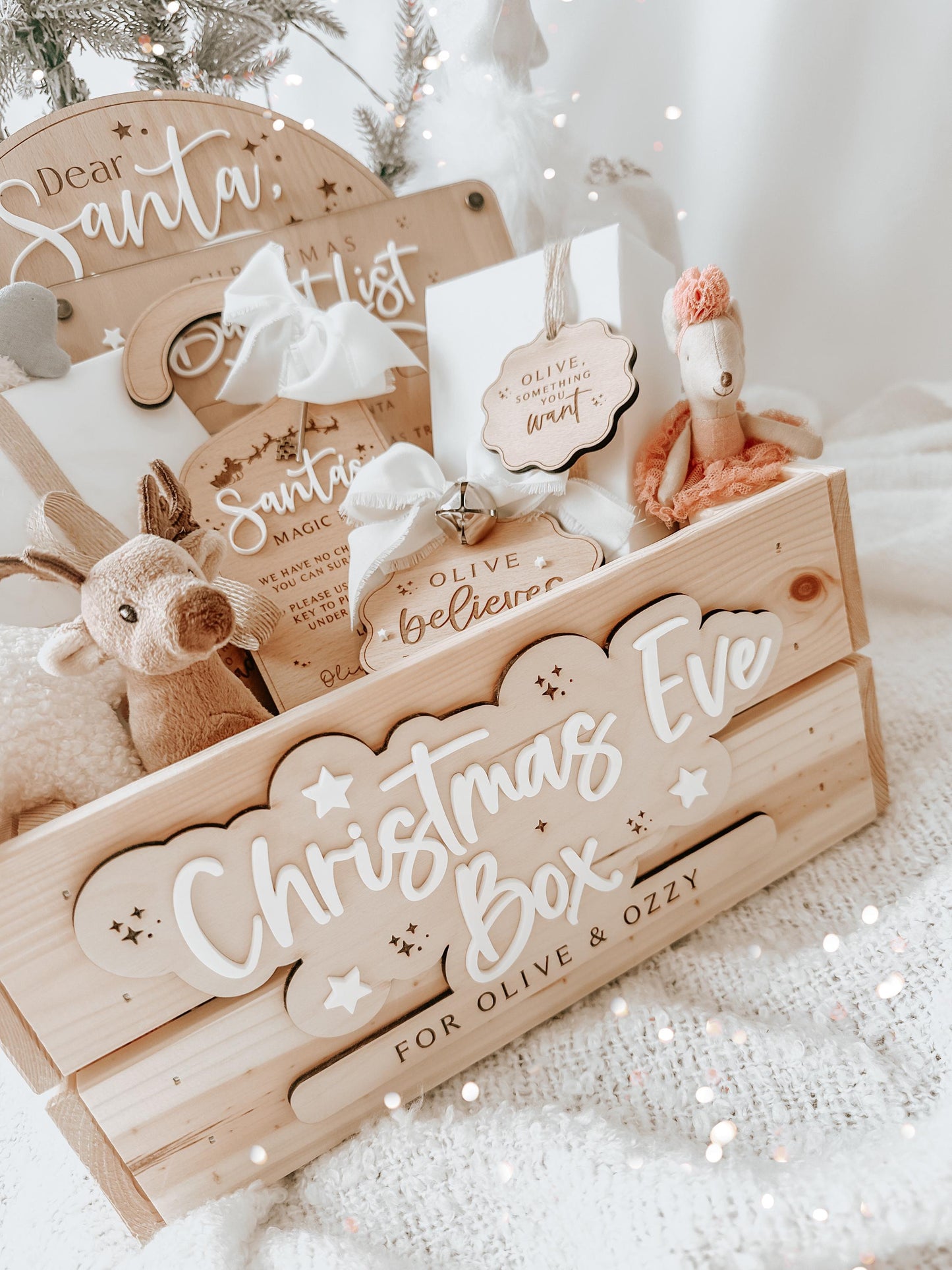 Personalised Christmas Eve Crate & Plaque