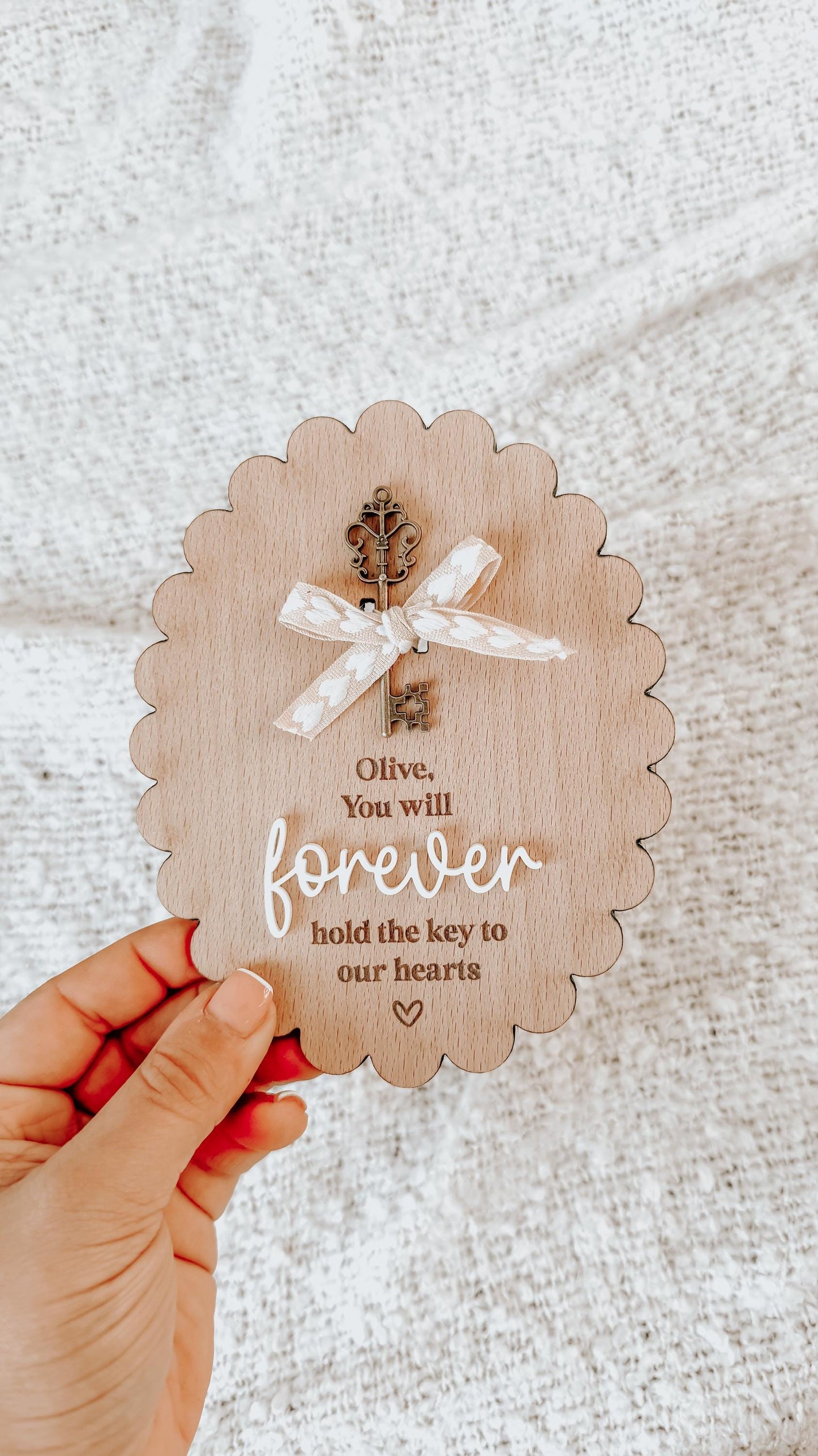 Personalised Valentine's Day key Plaque