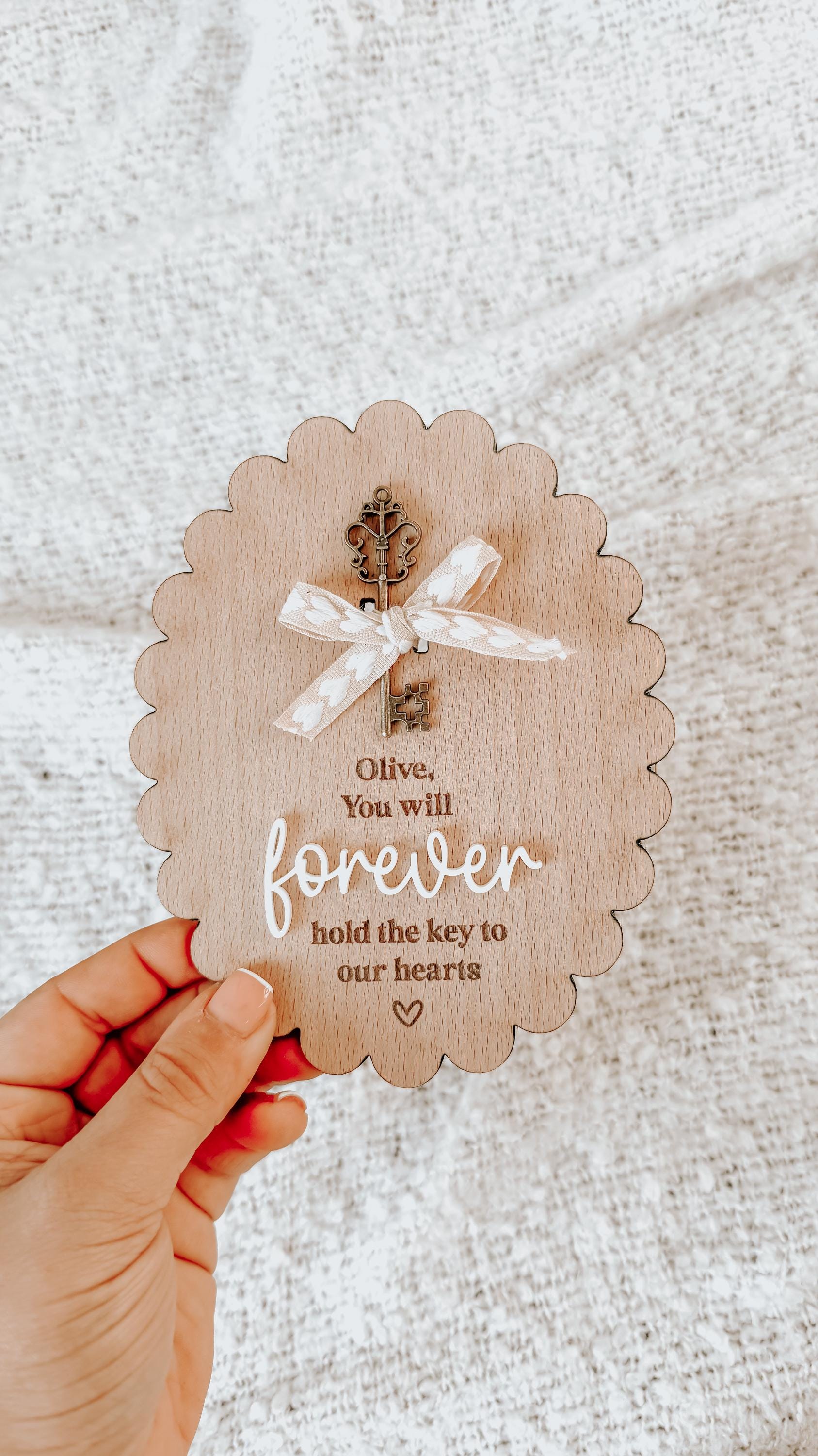 Personalised Valentine's Day key Plaque