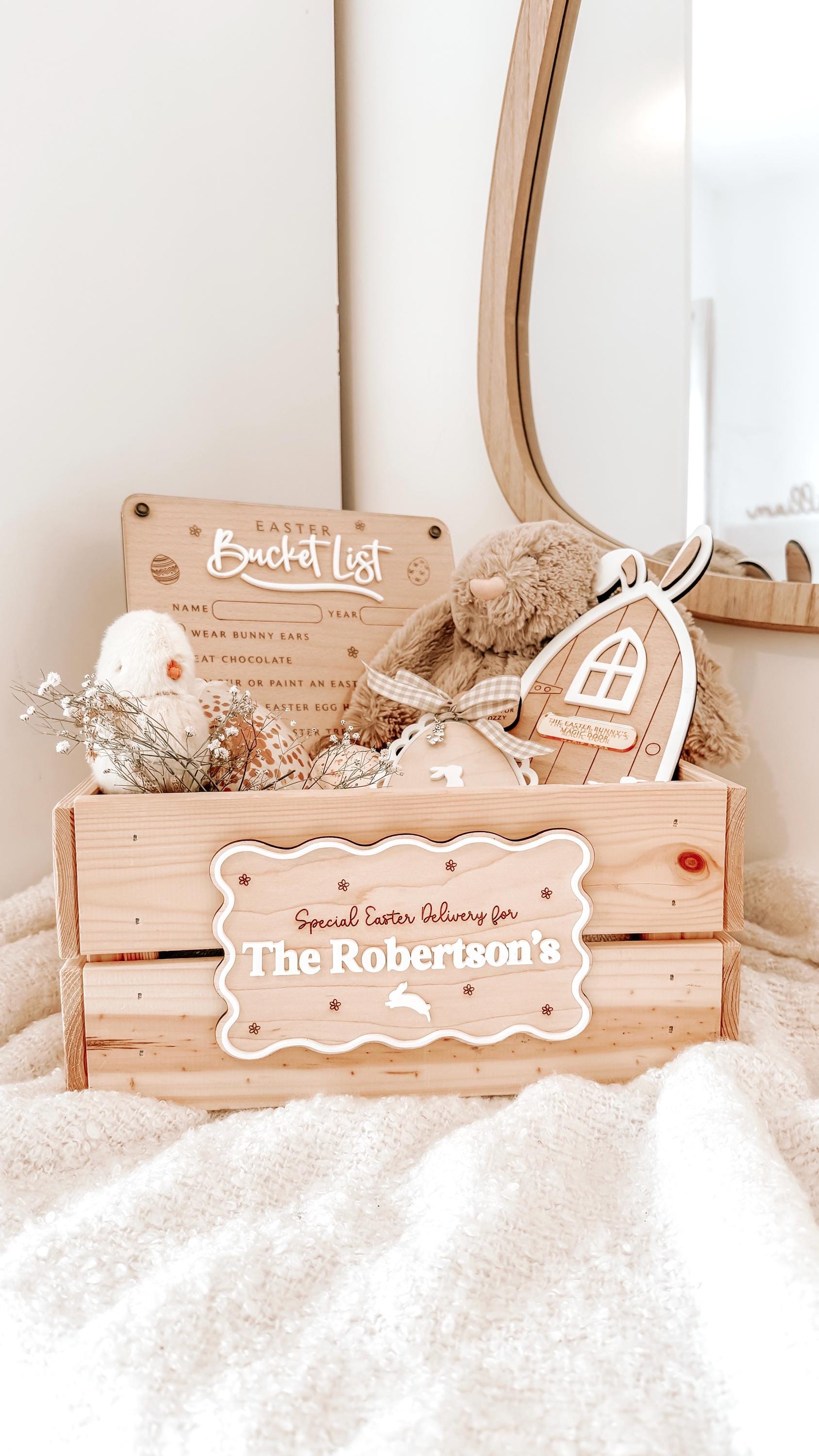 Personalised Easter Bunny Crate - Personalised wooden crate