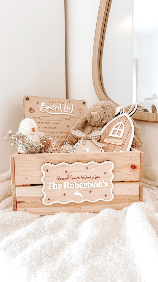 Personalised Easter Bunny Crate - Personalised wooden crate