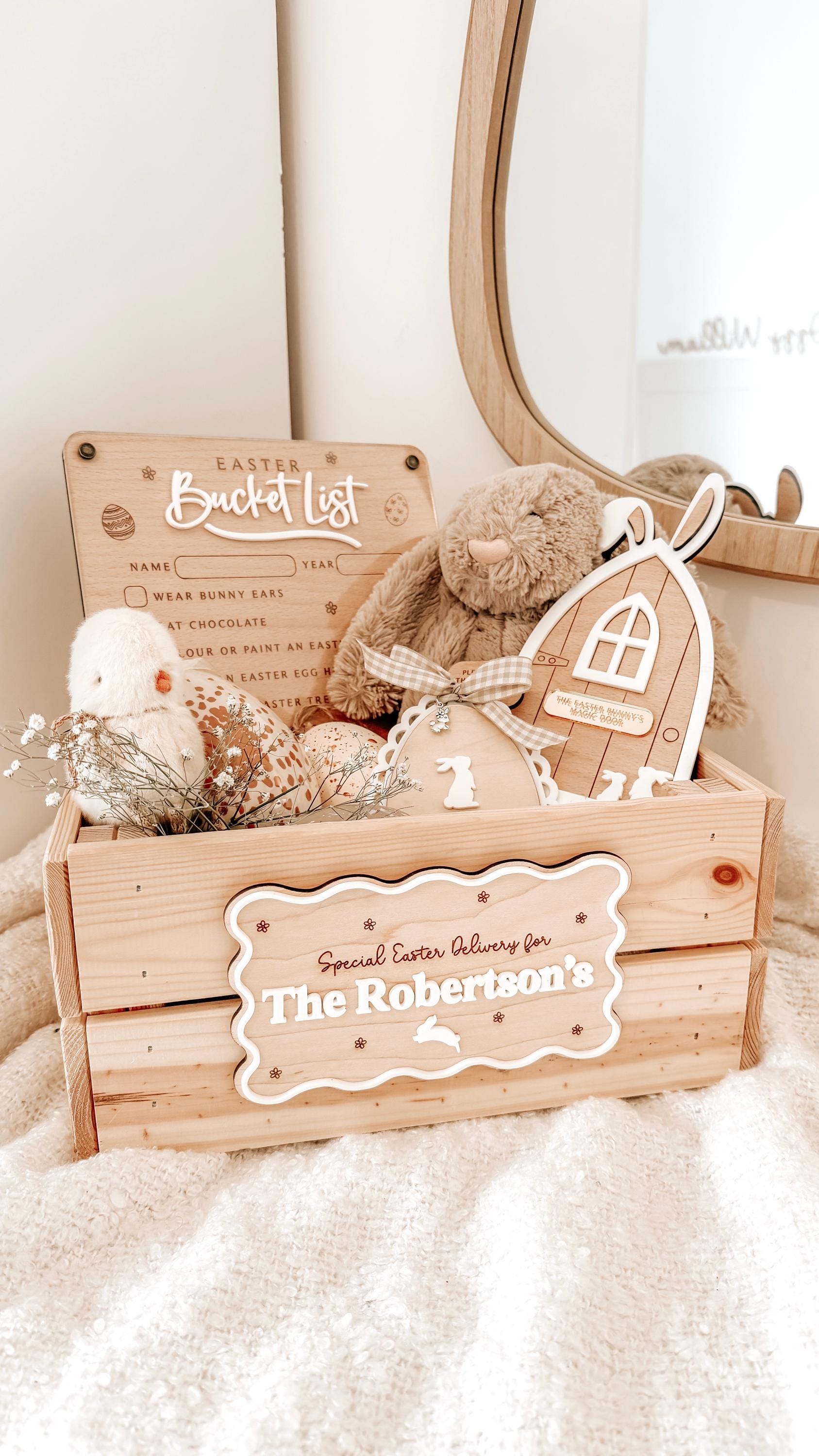Personalised Easter Bunny Crate - Personalised wooden crate
