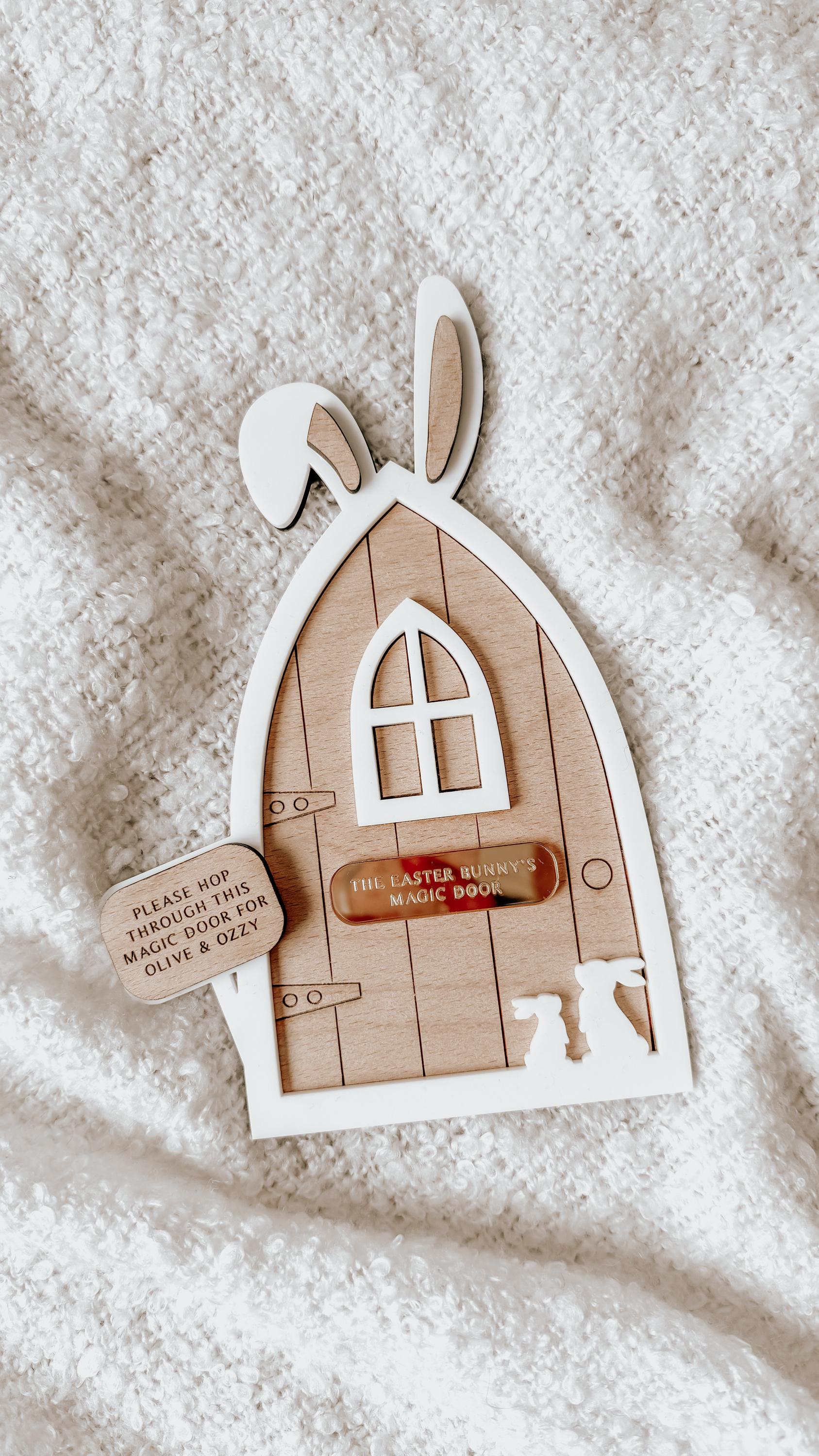 Personalised Easter Bunny Magic Door Plaque