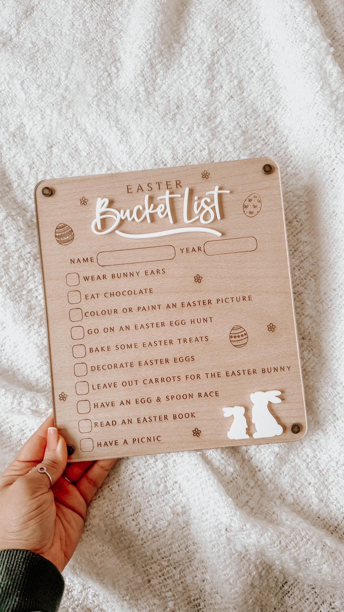 Easter Bucket List Wipe Board | Dry Eraser Board