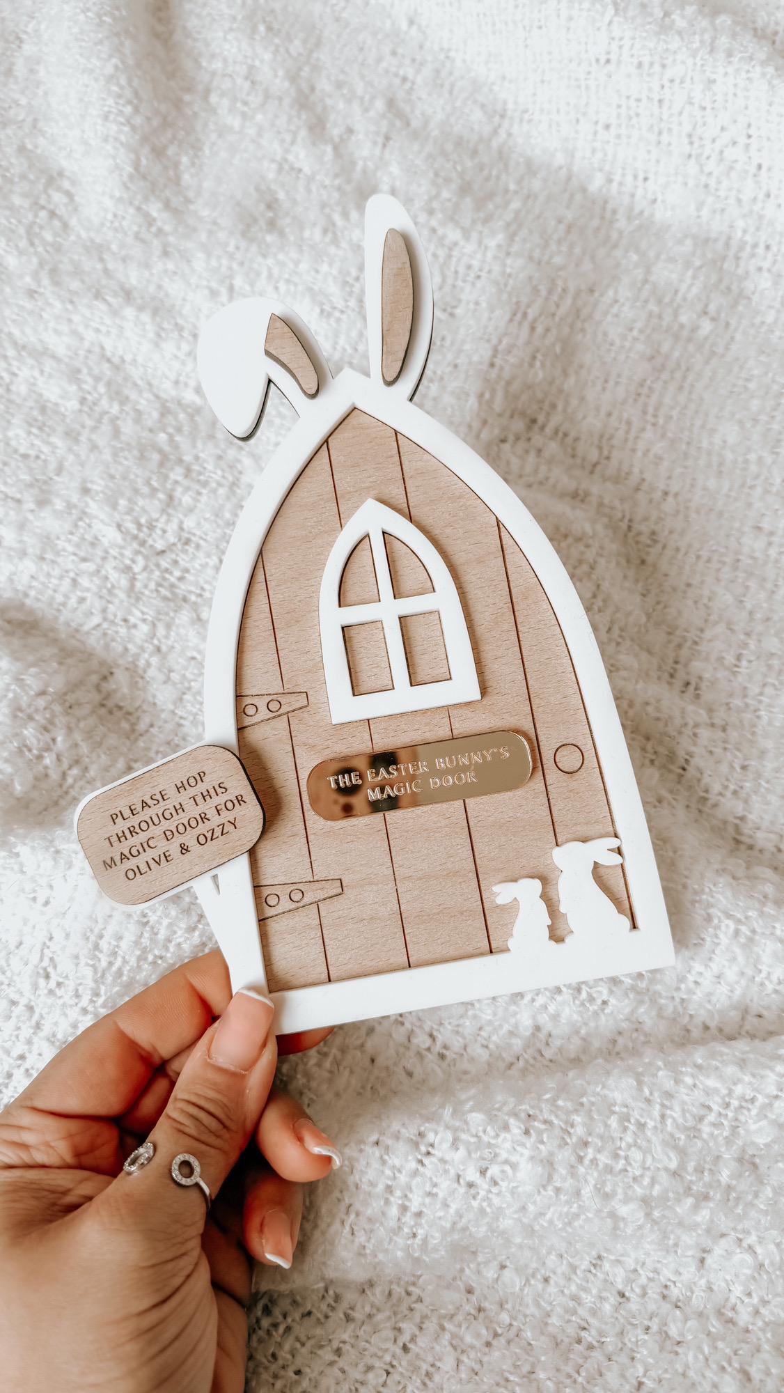 Personalised Easter Bunny Magic Door Plaque
