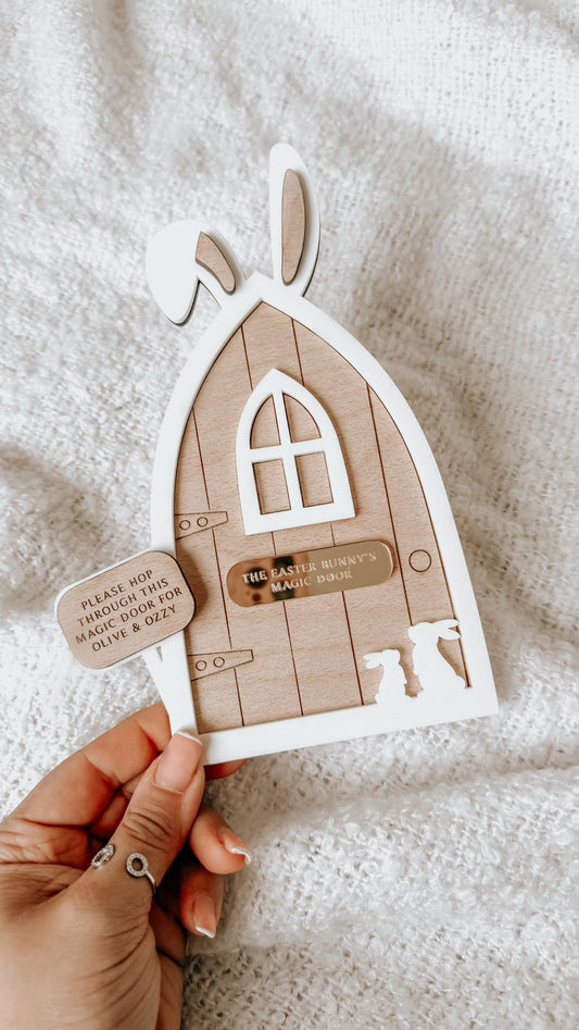 Personalised Easter Bunny Magic Door Plaque