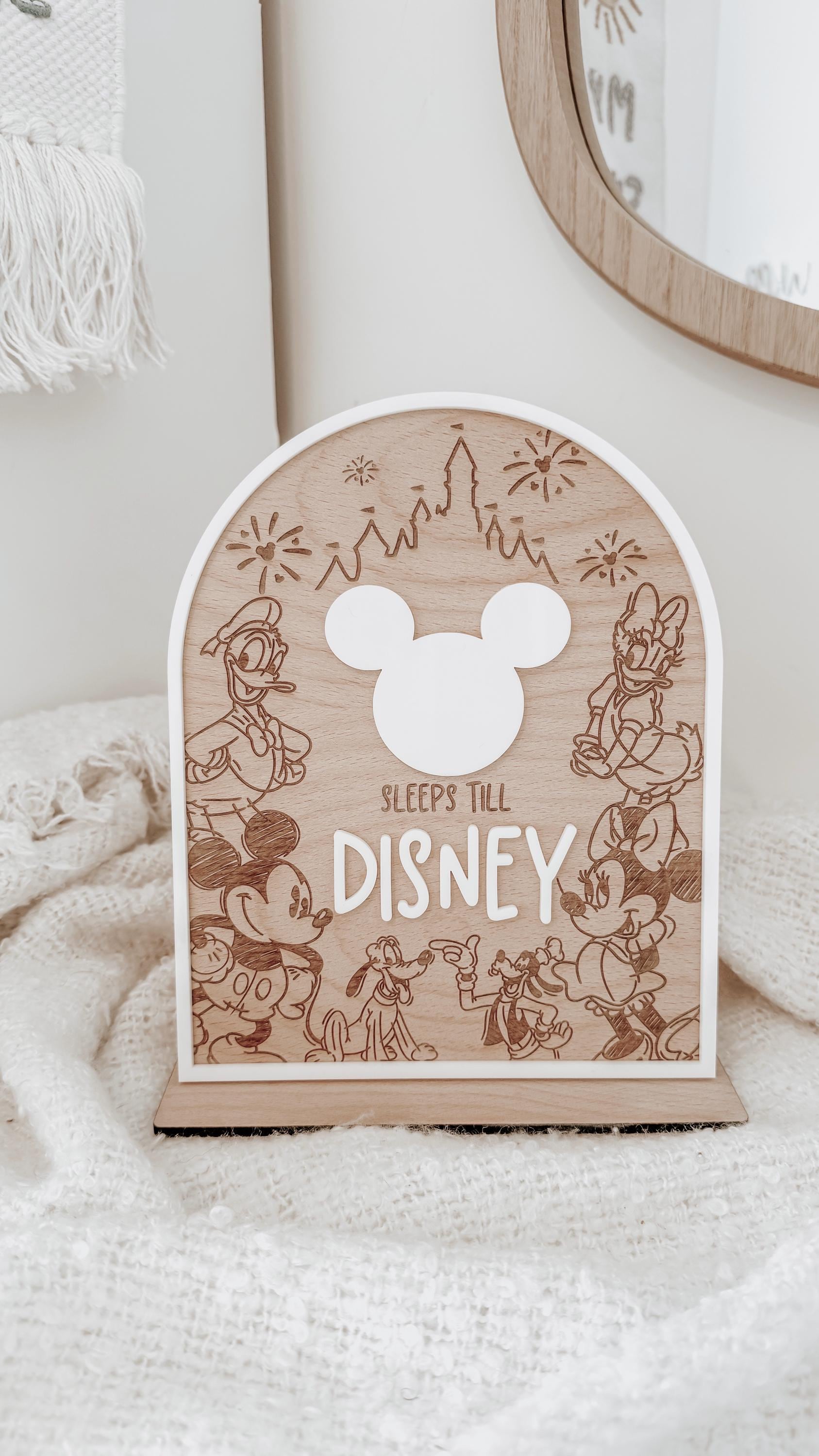 Sleeps Till Disney Mickey Mouse Board | Holiday Countdown Board | Dry Eraser Board