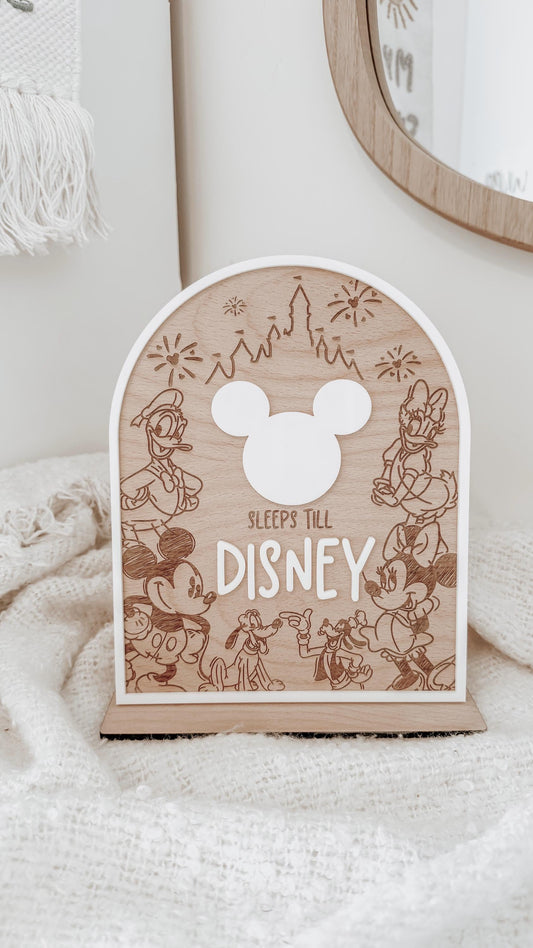 Sleeps Till Disney Mickey Mouse Board | Holiday Countdown Board | Dry Eraser Board