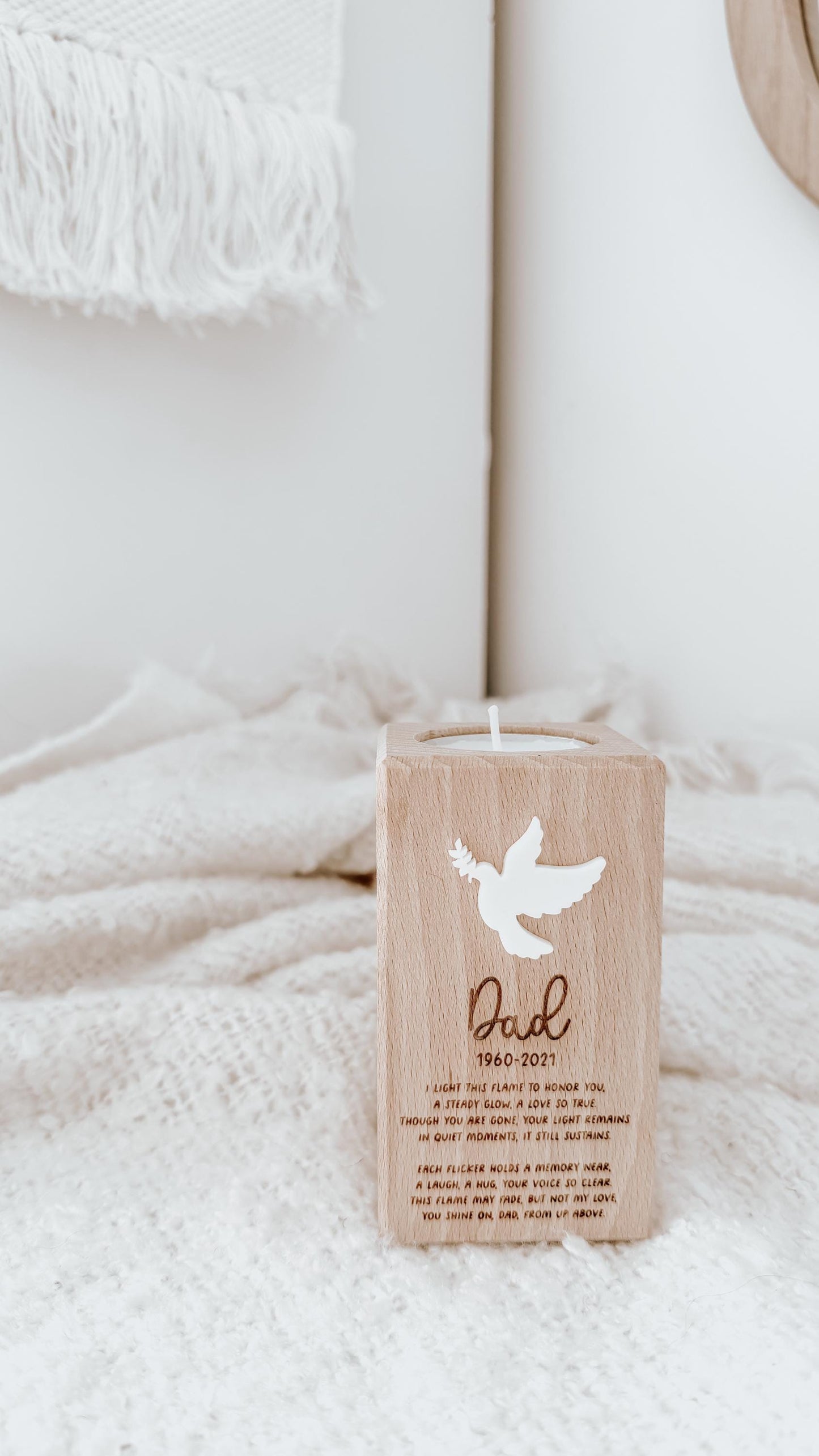 Father's Day Memorial Candle Holder | Dad Memorial Gifts | Personalised Candle Holder