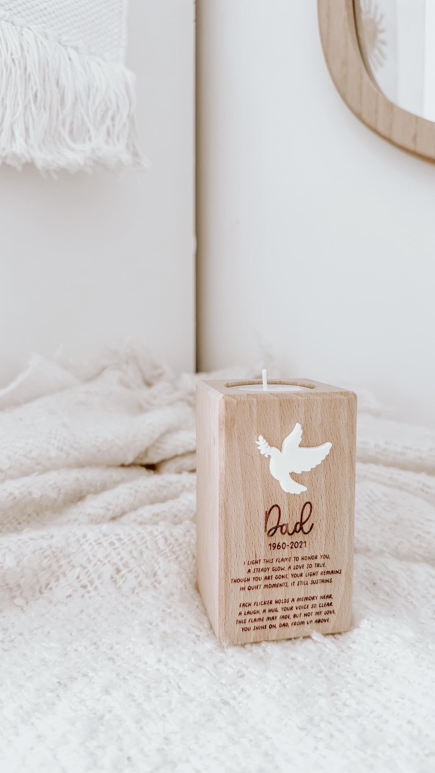 Father's Day Memorial Candle Holder | Dad Memorial Gifts | Personalised Candle Holder