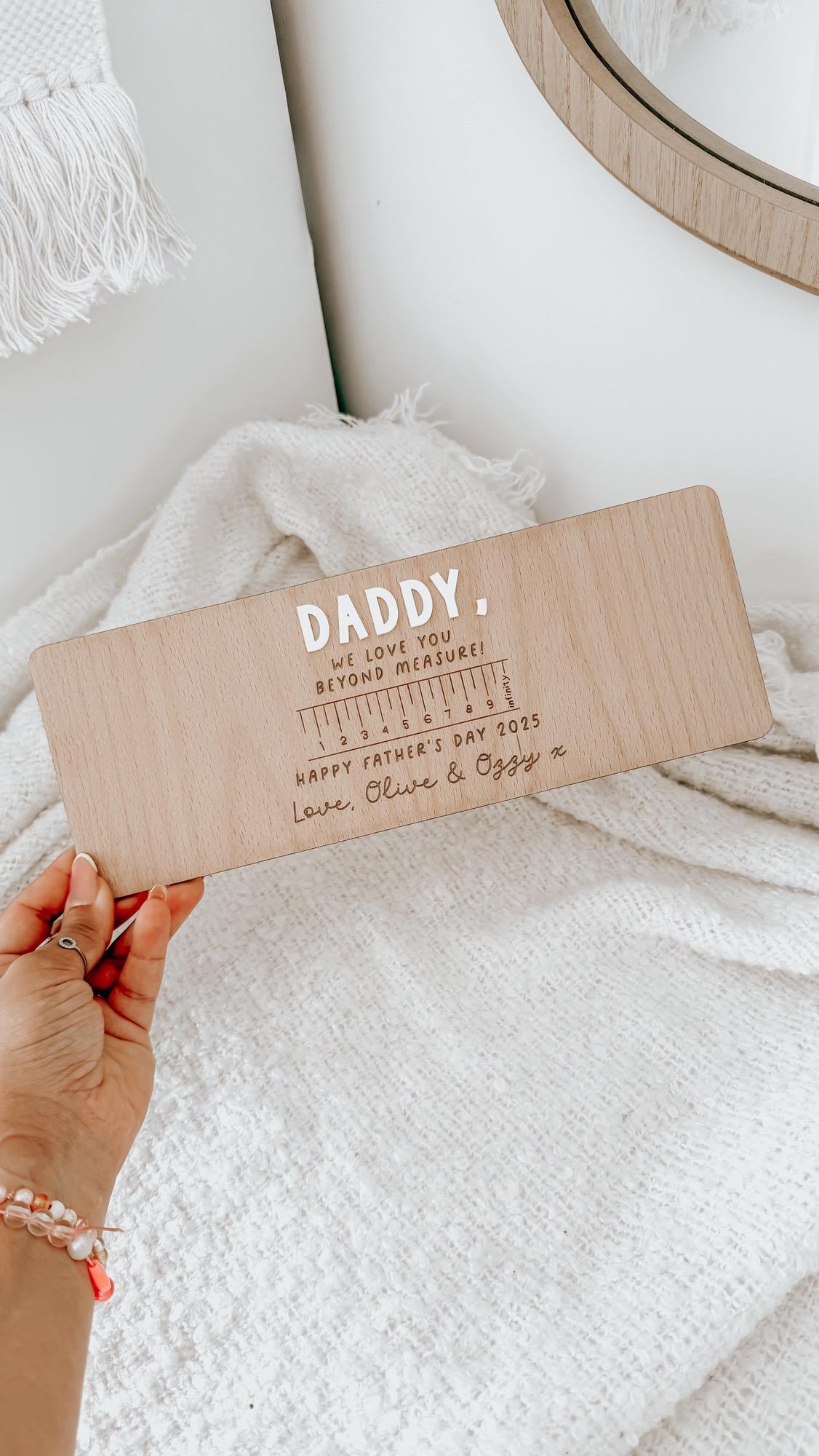 Personalised Fathers Day Handprint Plaque | Baby Handprints | Father’s Day Gift