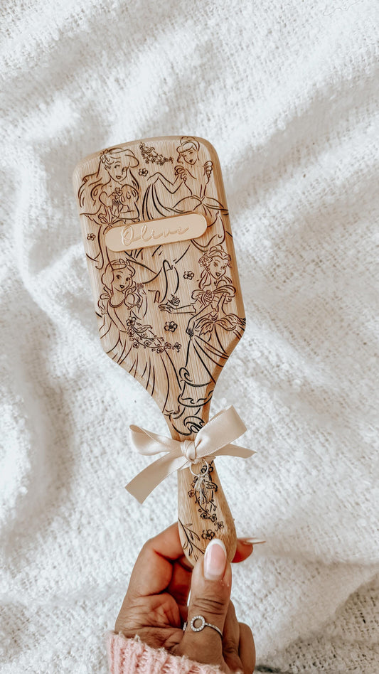 Personalised Disney Princess Wooden Bamboo Hair Brush