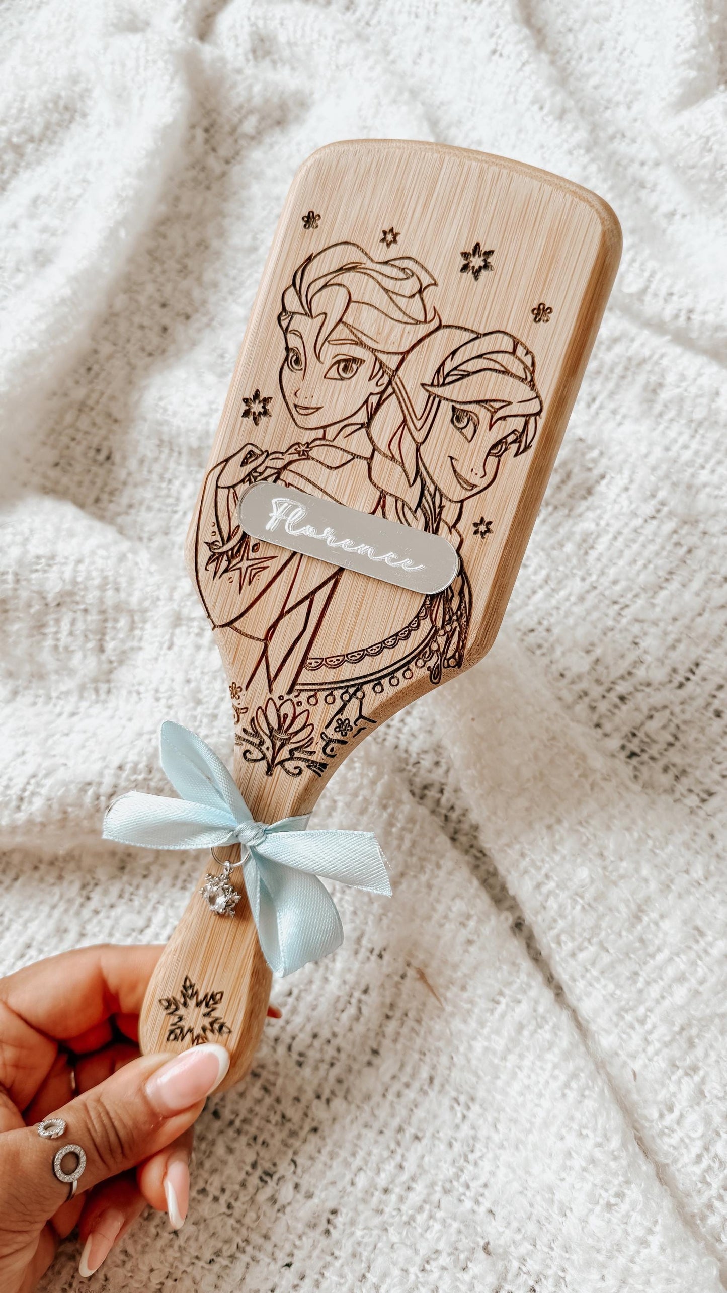 Personalised Disney Frozen Wooden Bamboo Hair Brush