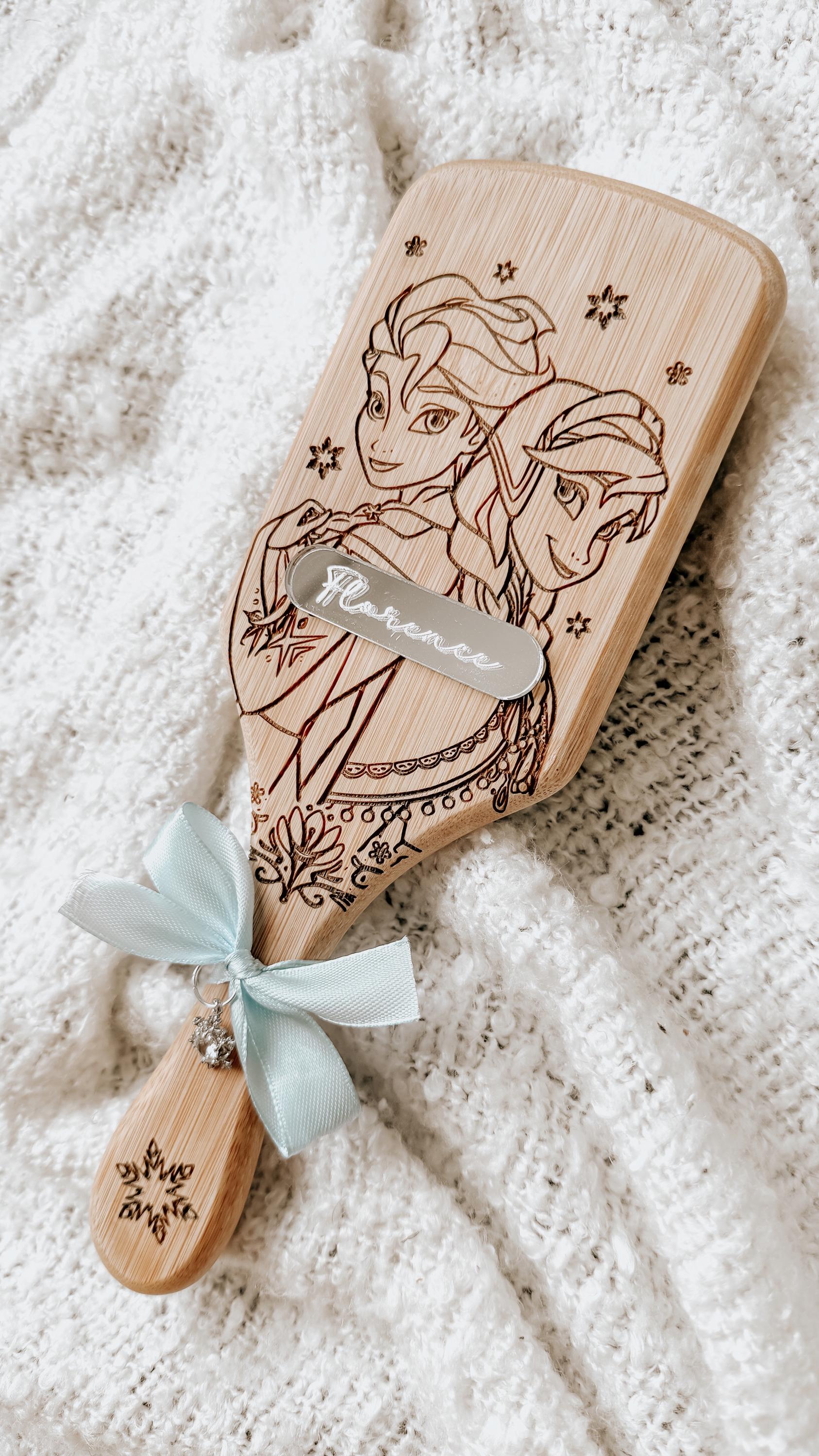 Personalised Disney Frozen Wooden Bamboo Hair Brush