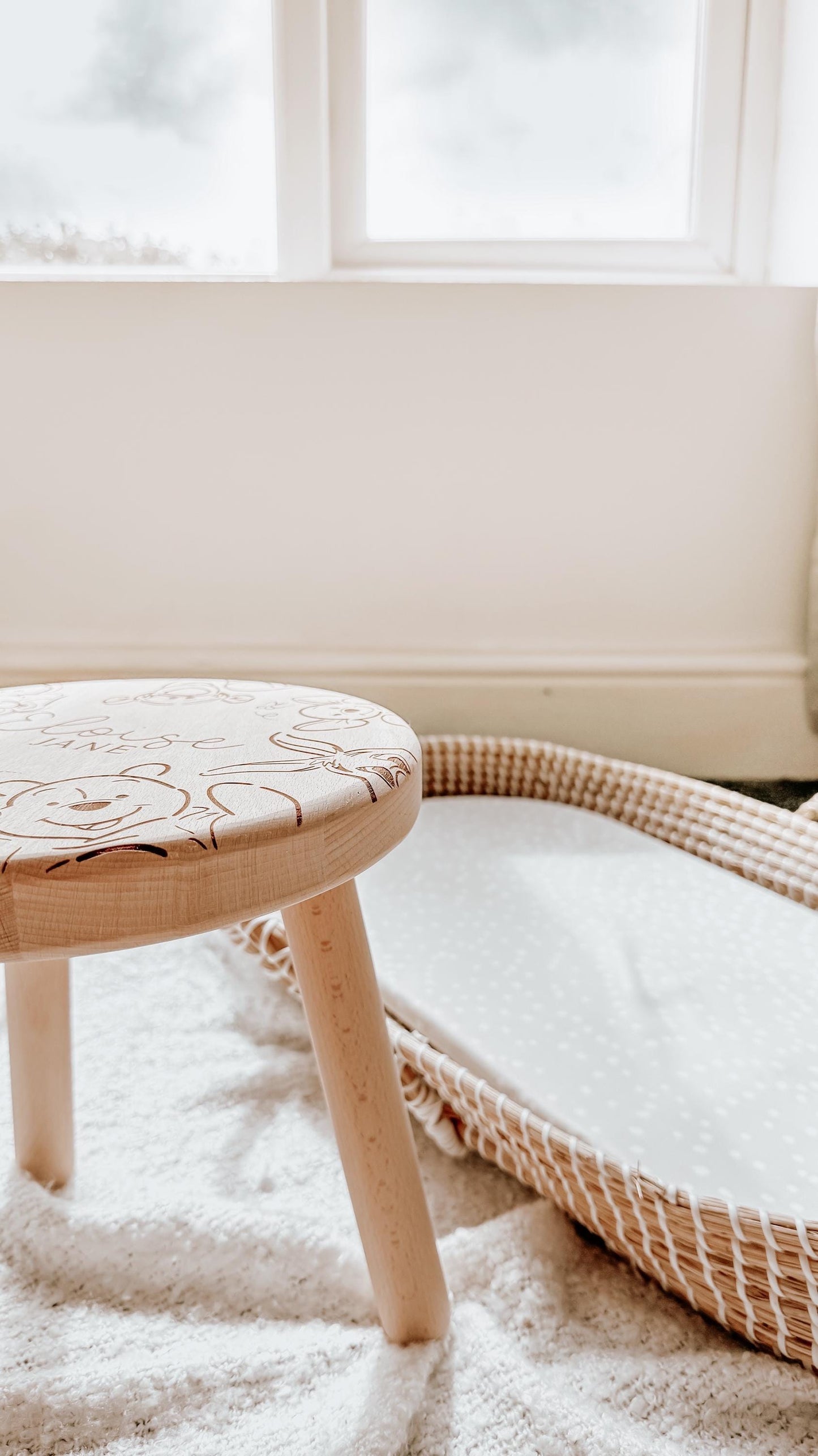 Kids Personalised Winnie the Pooh Wooden Stool