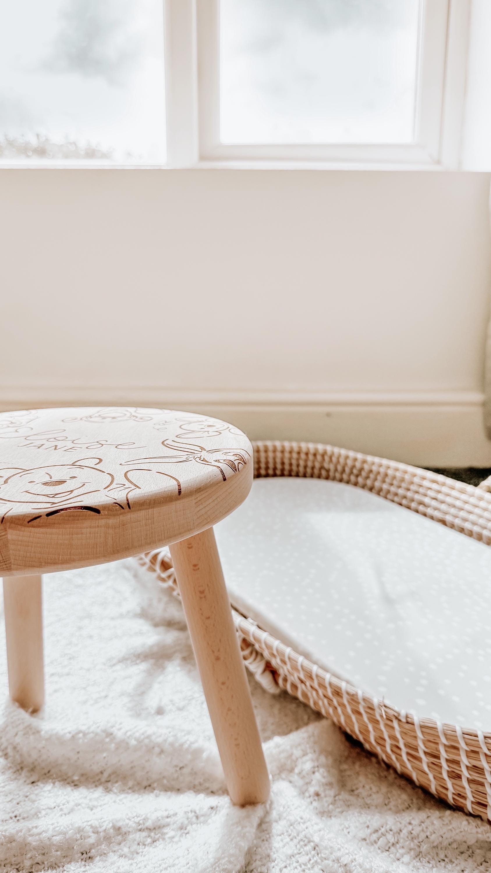 Kids Personalised Winnie the Pooh Wooden Stool