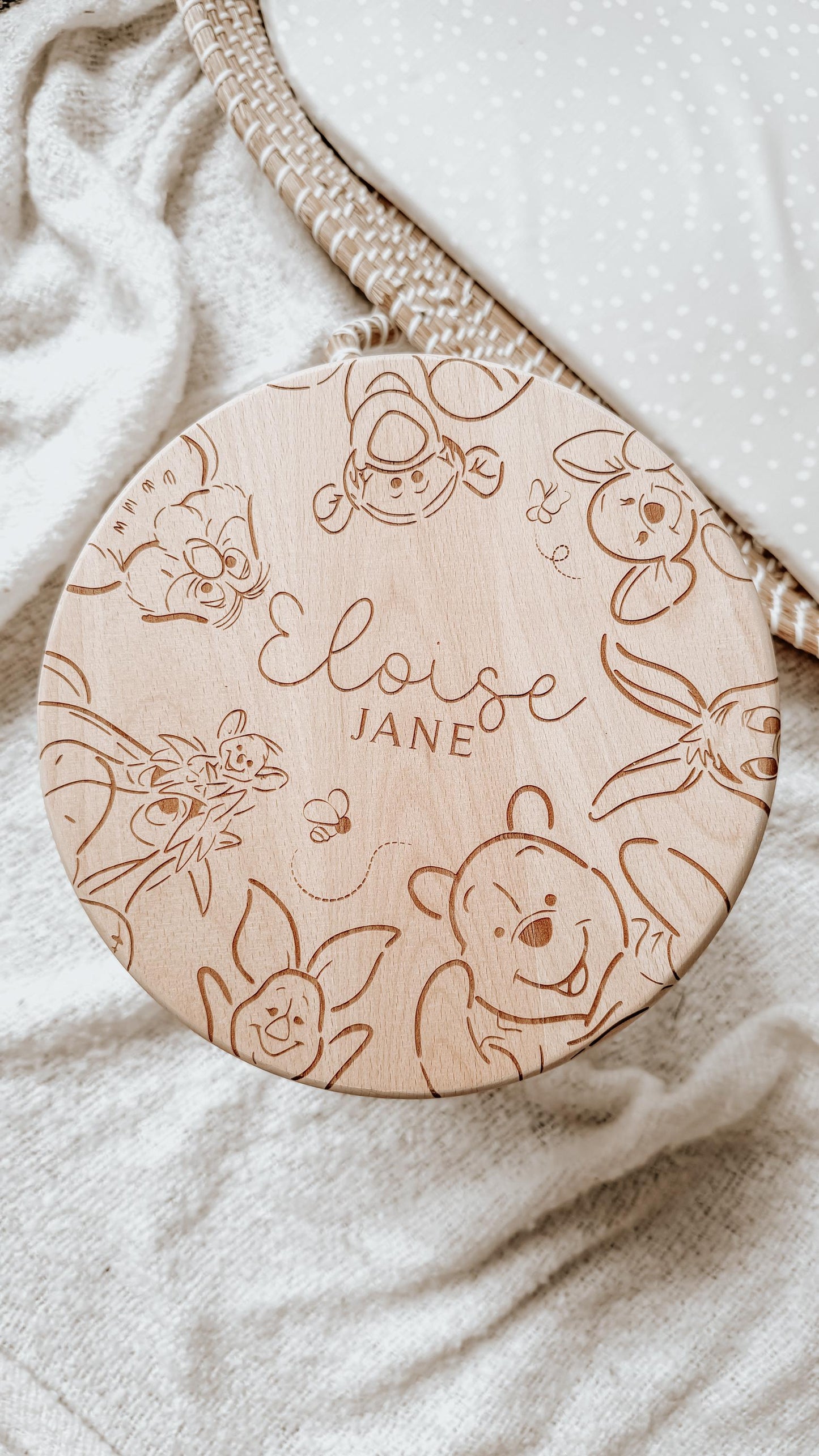 Kids Personalised Winnie the Pooh Wooden Stool