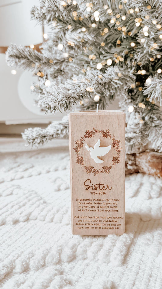 Christmas Day Memorial Candle Holder | Memorial Gifts | Personalised Candle Holder