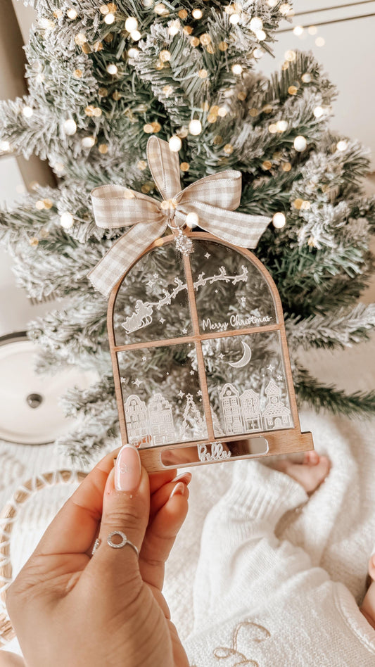 Personalised Window & Snowglobe Christmas Tree Bauble | Christmas Tree Decor | Christmas Plaque