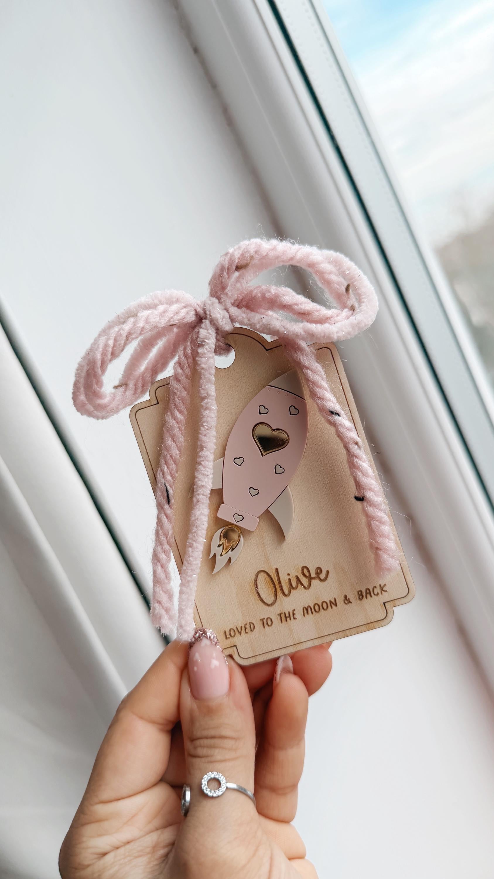 Personalised Valentines Day Jelly Basket with Rocket Tag | Loved to the moon and back