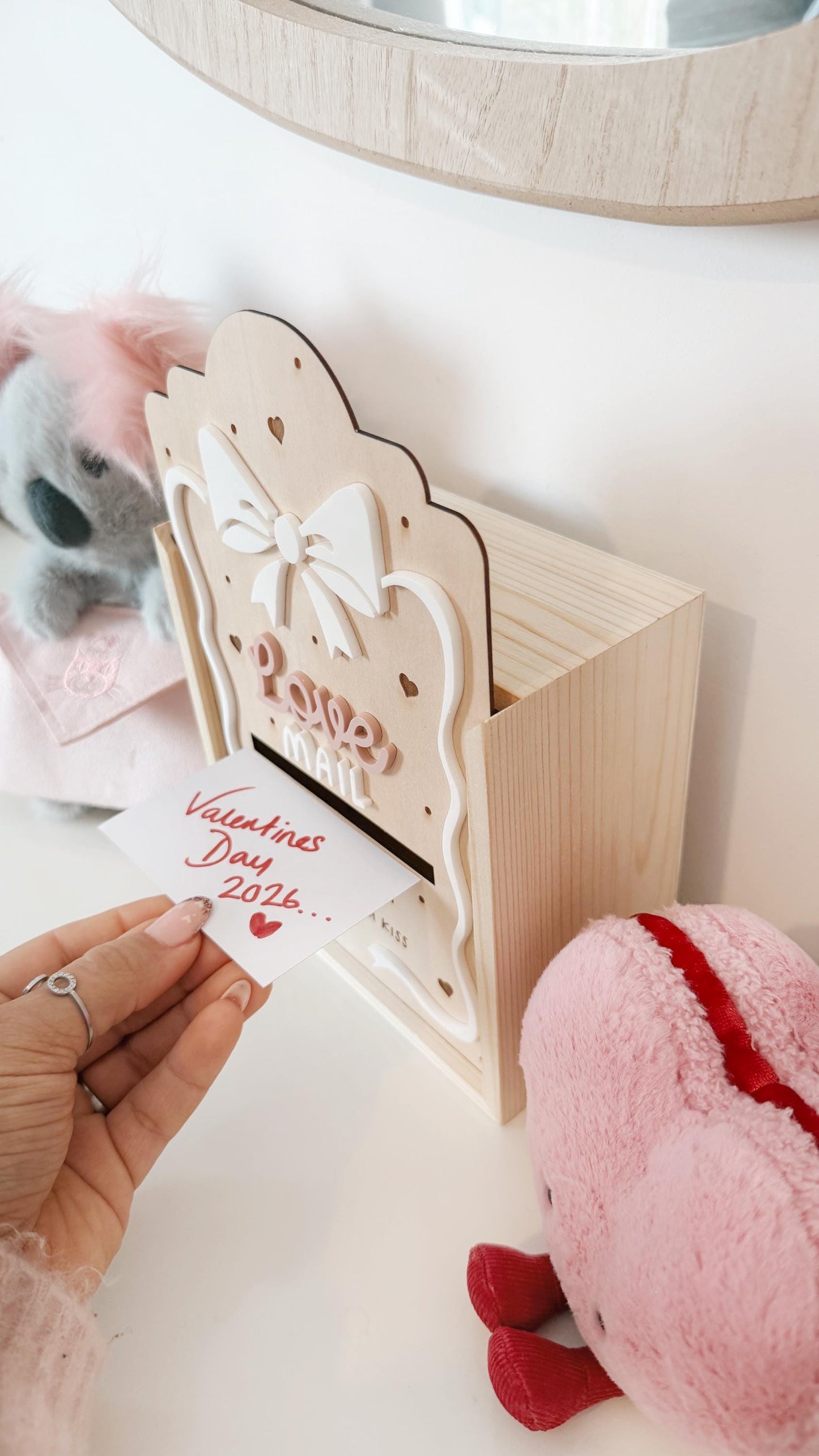 Personalised Valentine's Day Wooden Engraved Post Box
