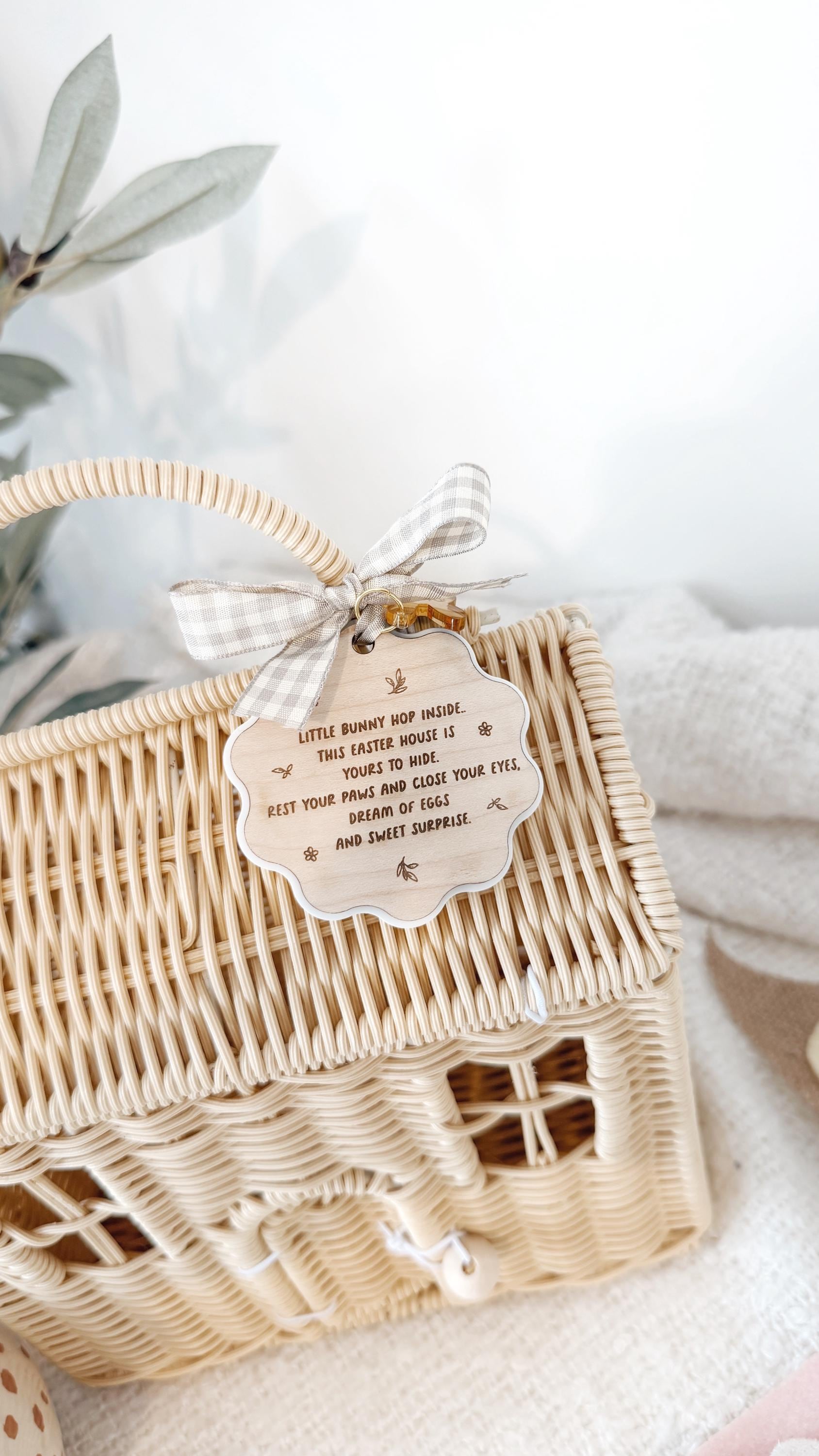 Personalised Easter Wicker Bunny House Basket | Wicker House Bag | Gift Basket | Maileg House