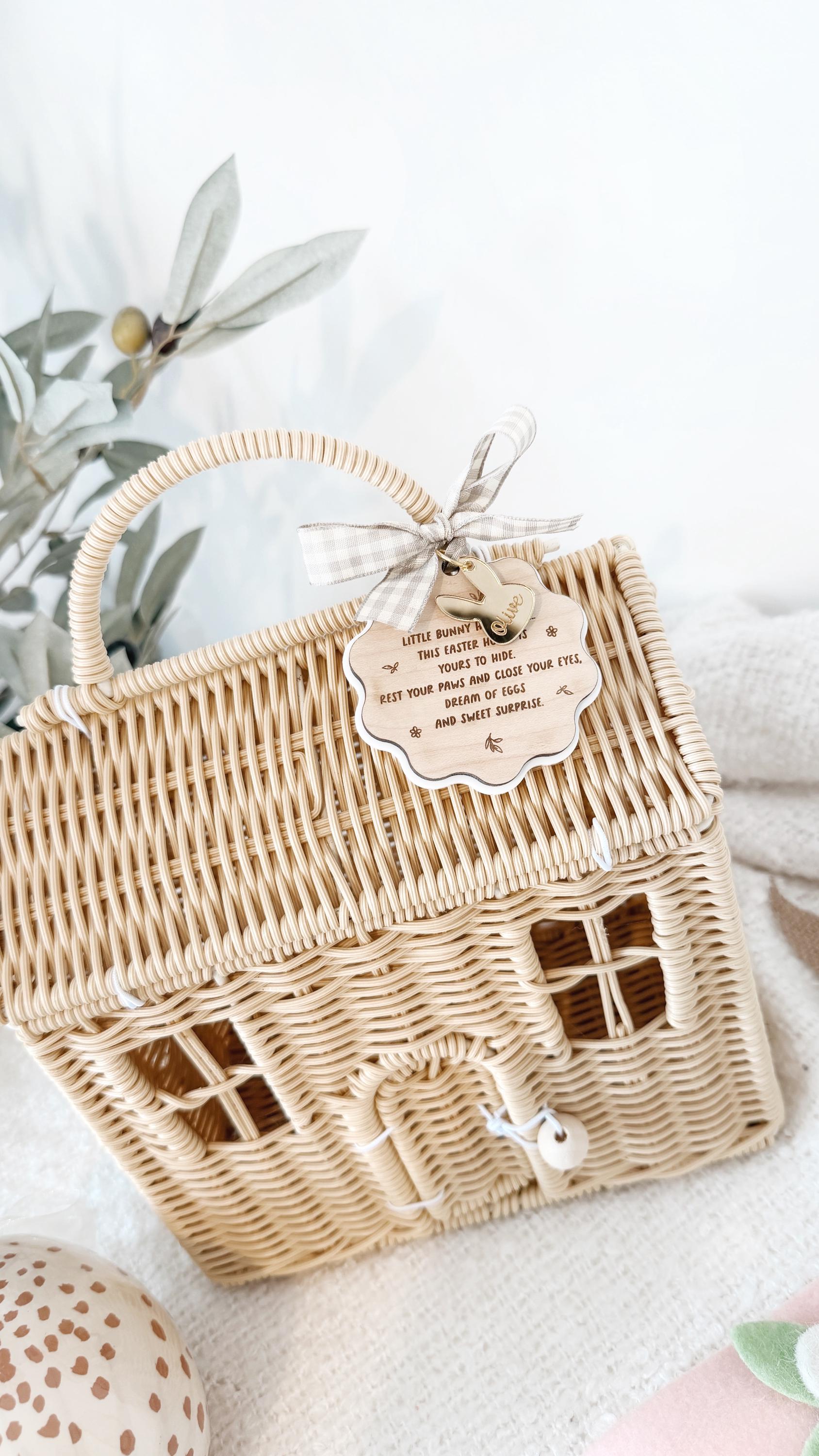 Personalised Easter Wicker Bunny House Basket | Wicker House Bag | Gift Basket | Maileg House