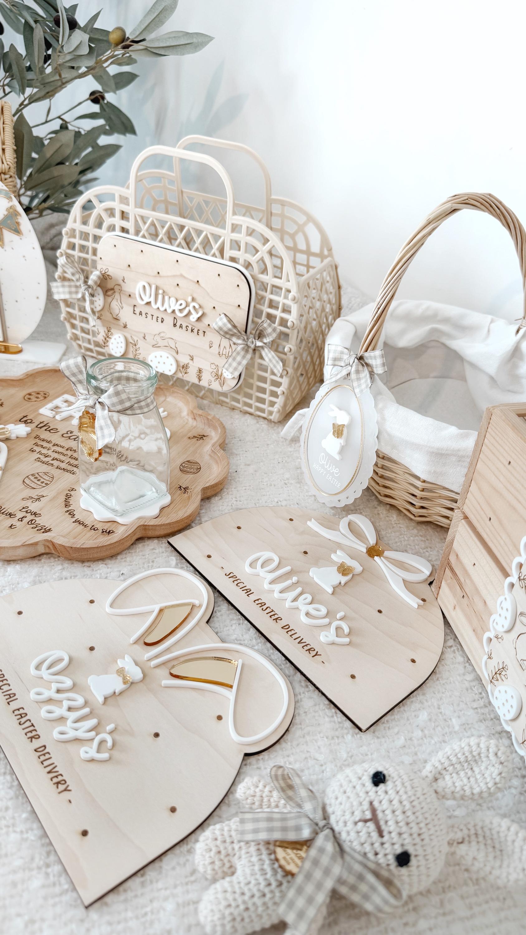 Personalised Easter Wicker Bunny House Basket | Wicker House Bag | Gift Basket | Maileg House