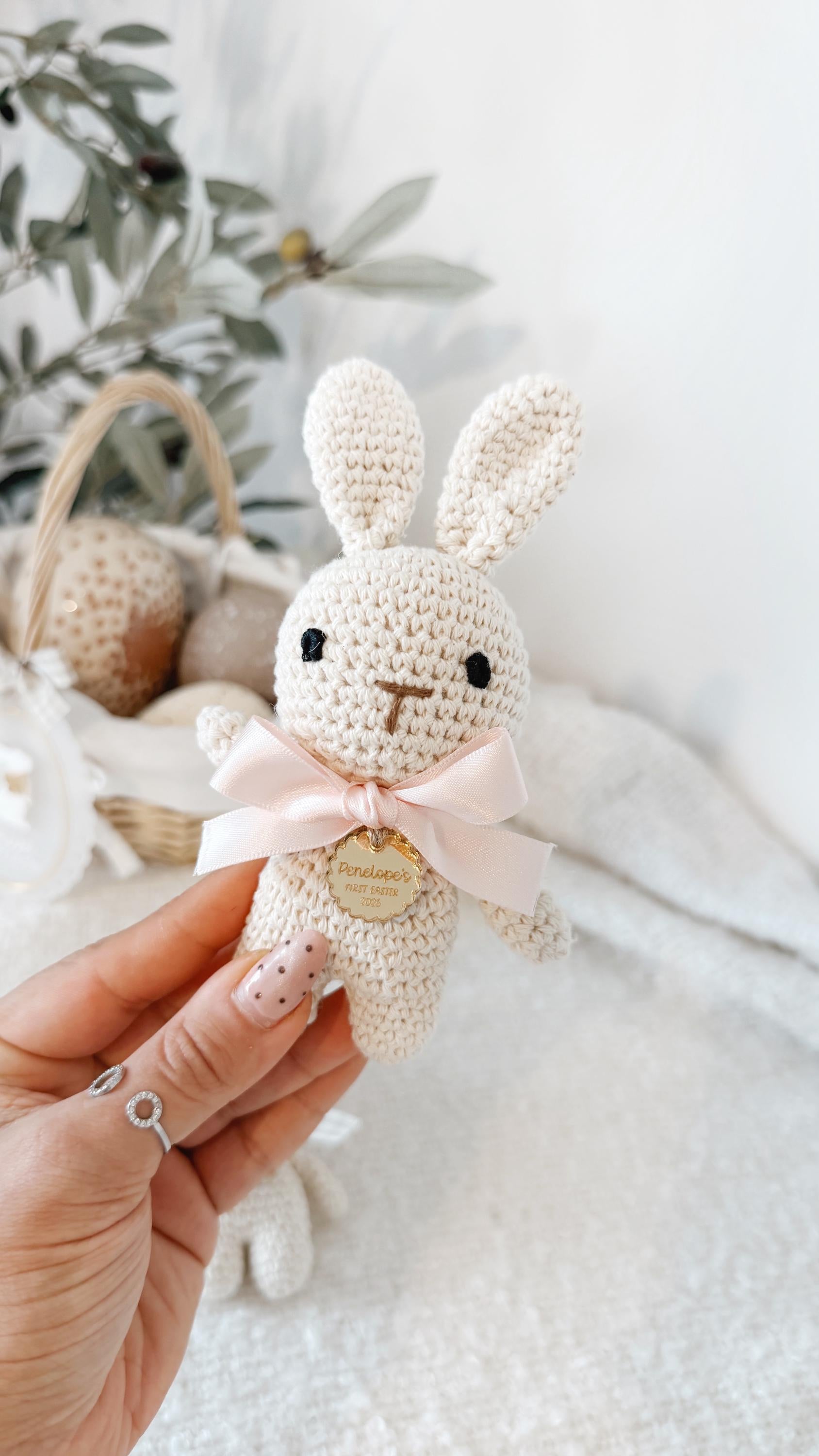 Personalised Crotchet My First Easter Bunny Rattle | Easter Gift | Bunny shaker | Easter Egg | My First Easter Bunny