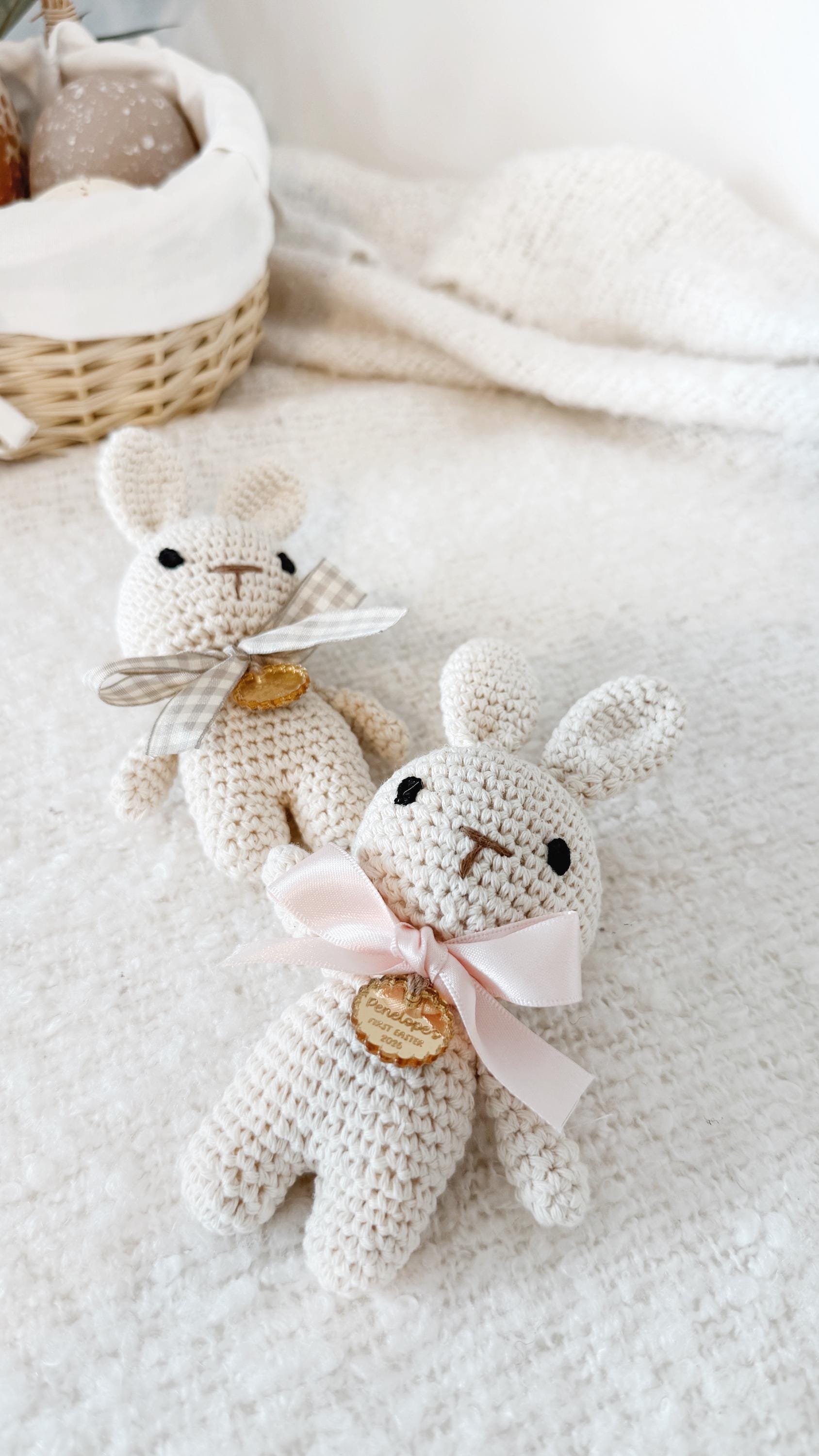 Personalised Crotchet My First Easter Bunny Rattle | Easter Gift | Bunny shaker | Easter Egg | My First Easter Bunny