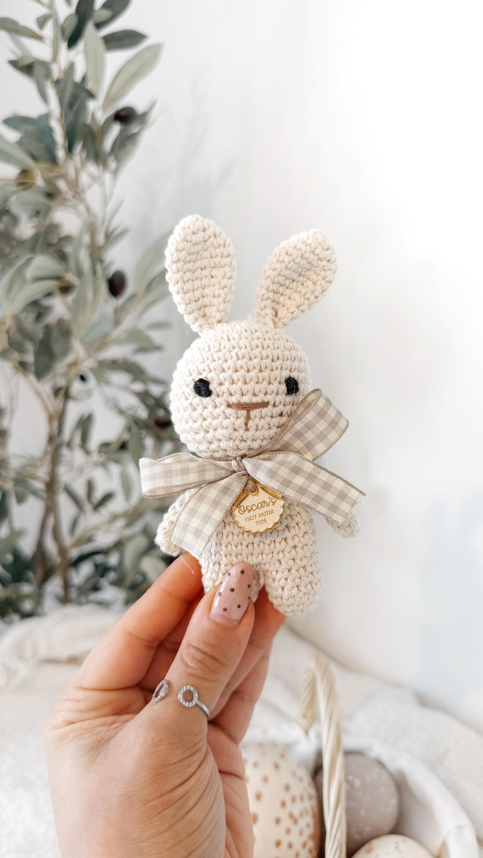Personalised Crotchet My First Easter Bunny Rattle | Easter Gift | Bunny shaker | Easter Egg | My First Easter Bunny