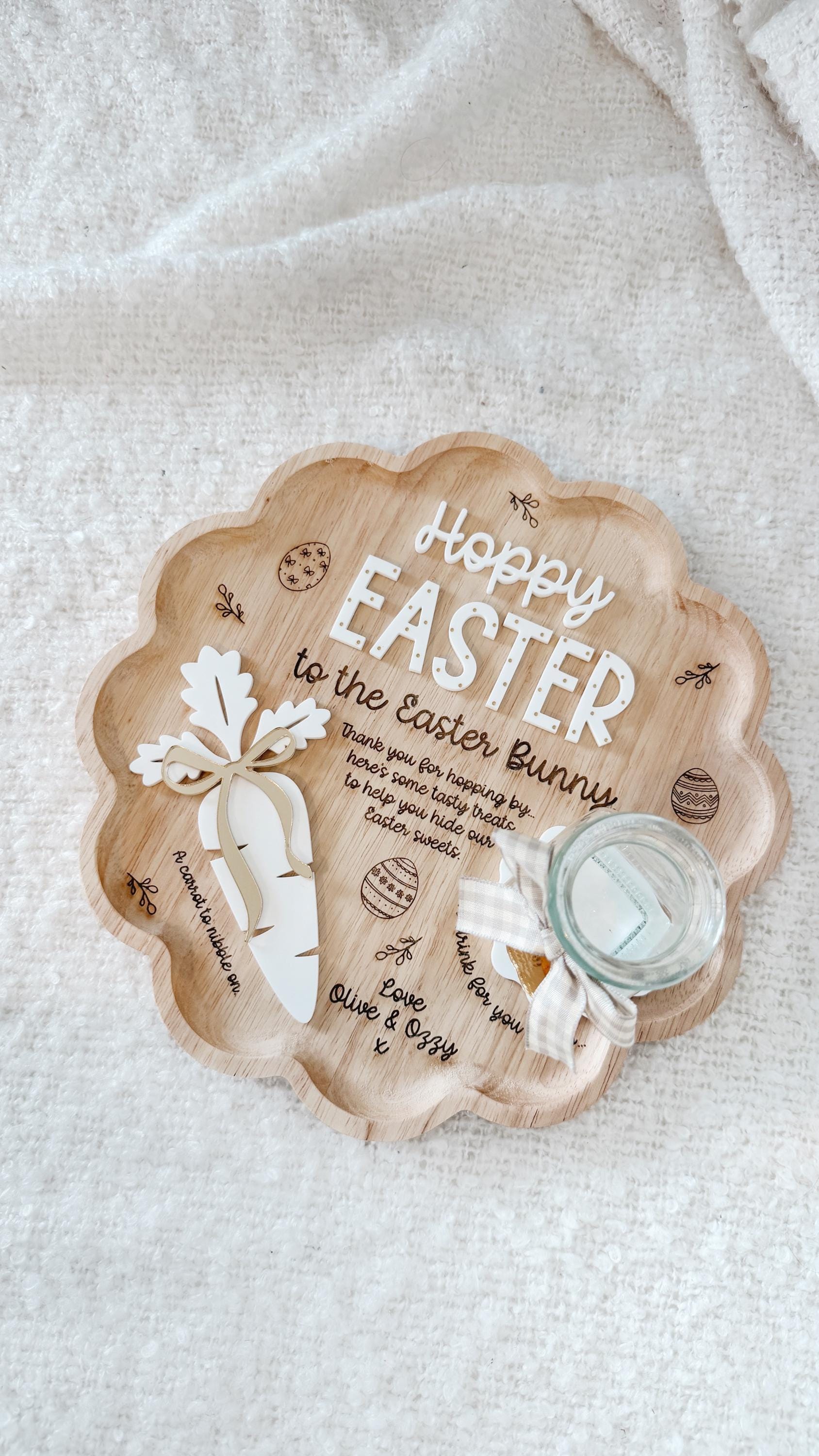 Personalised Easter Bunny Treat Board | Easter Eve Tray | Bunny Treat Plate | Easter Tradition | Easter Bunny Board